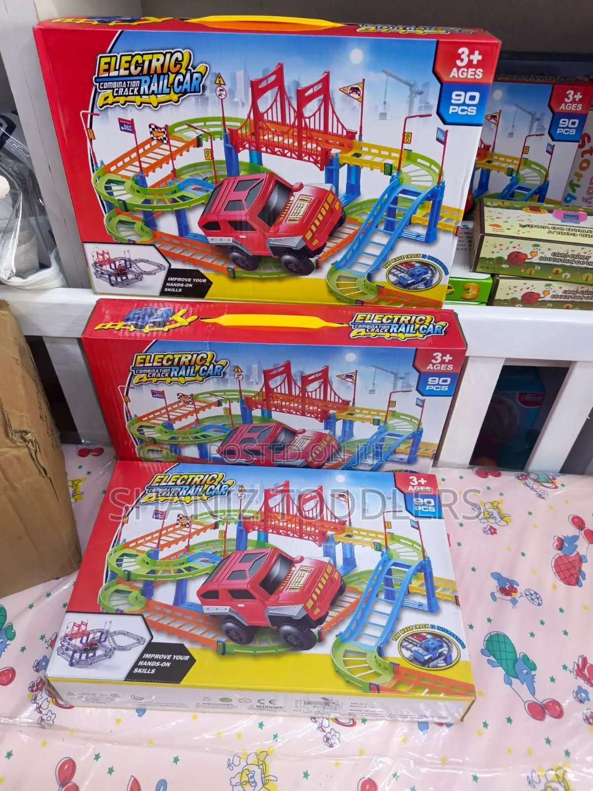 Kids Train Track Toy Set With Moving Engine