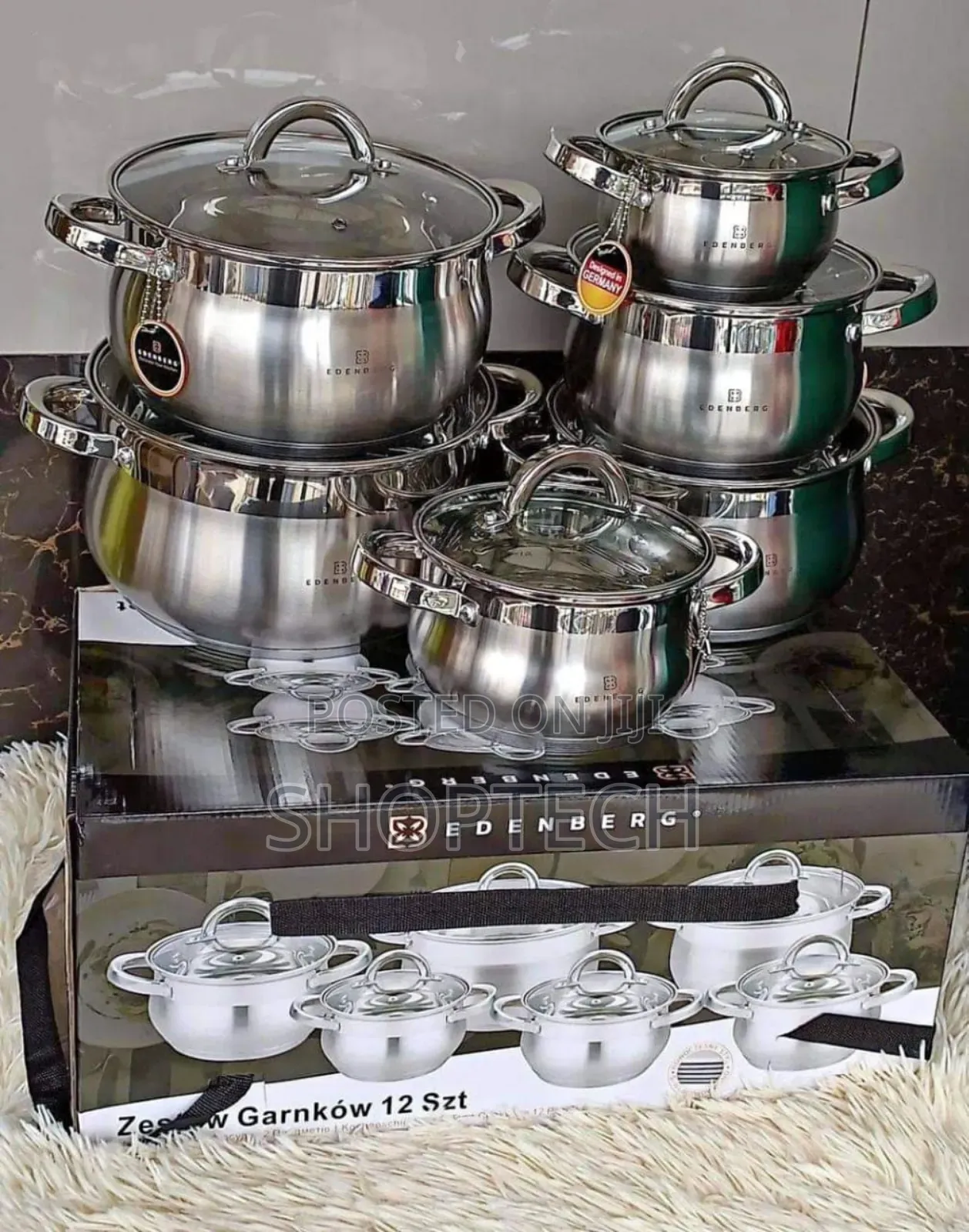12 Pieces Stainless Steel Edenburg Cookware Set
