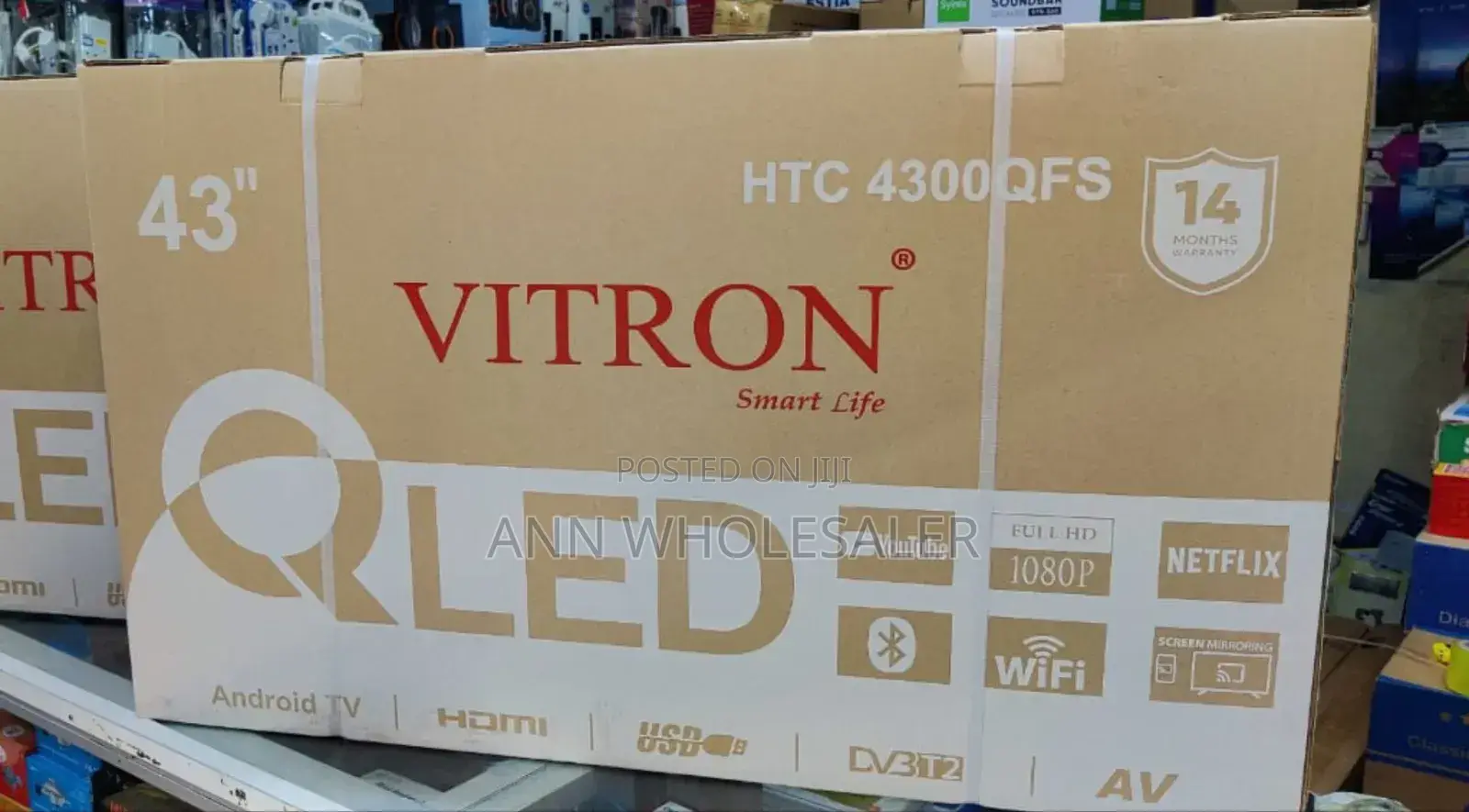 *Vitron 43" Qled  Smart Android Frameless With Bluetooth