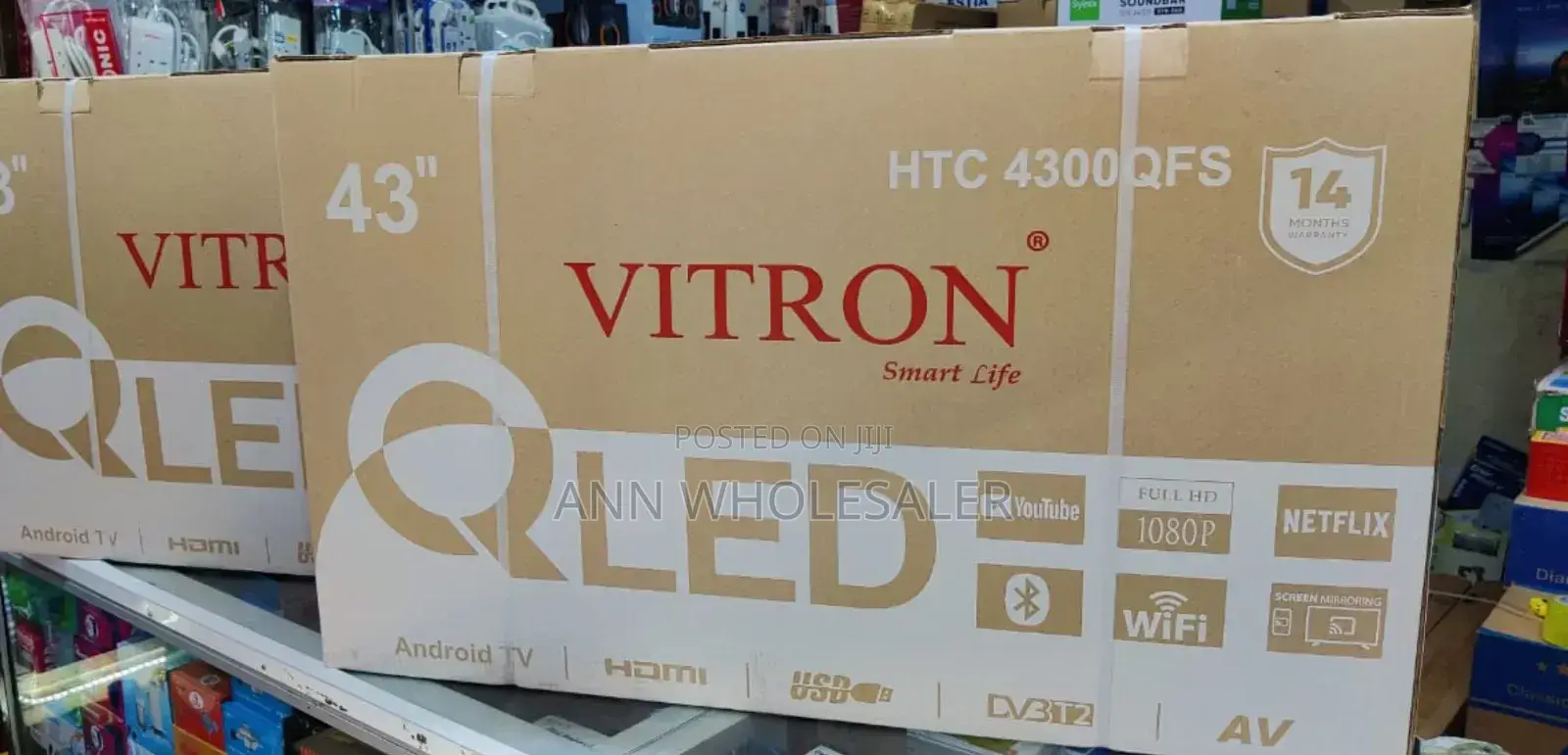 *Vitron 43" Qled  Smart Android Frameless With Bluetooth
