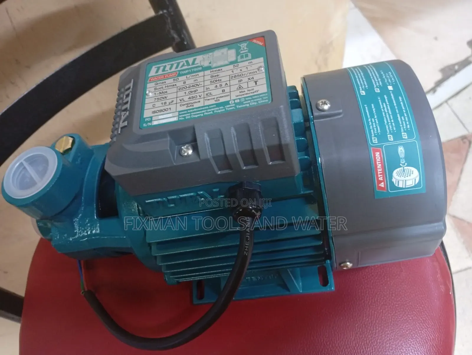 Total Water Booster Pump 1 Hp 52m Head 1 Inches Pipe
