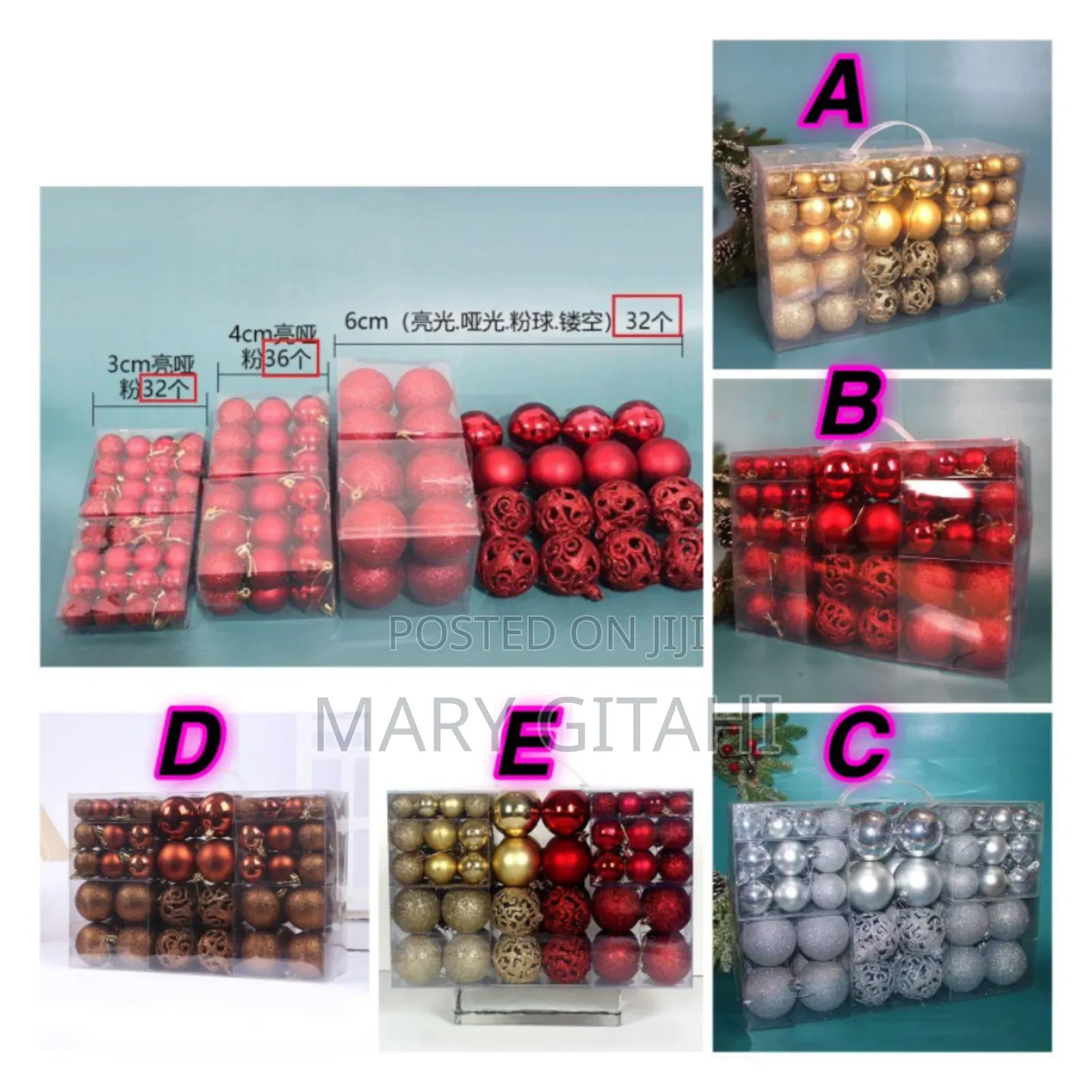 Multicoloured 100pcs Christmas Ball Ornaments
