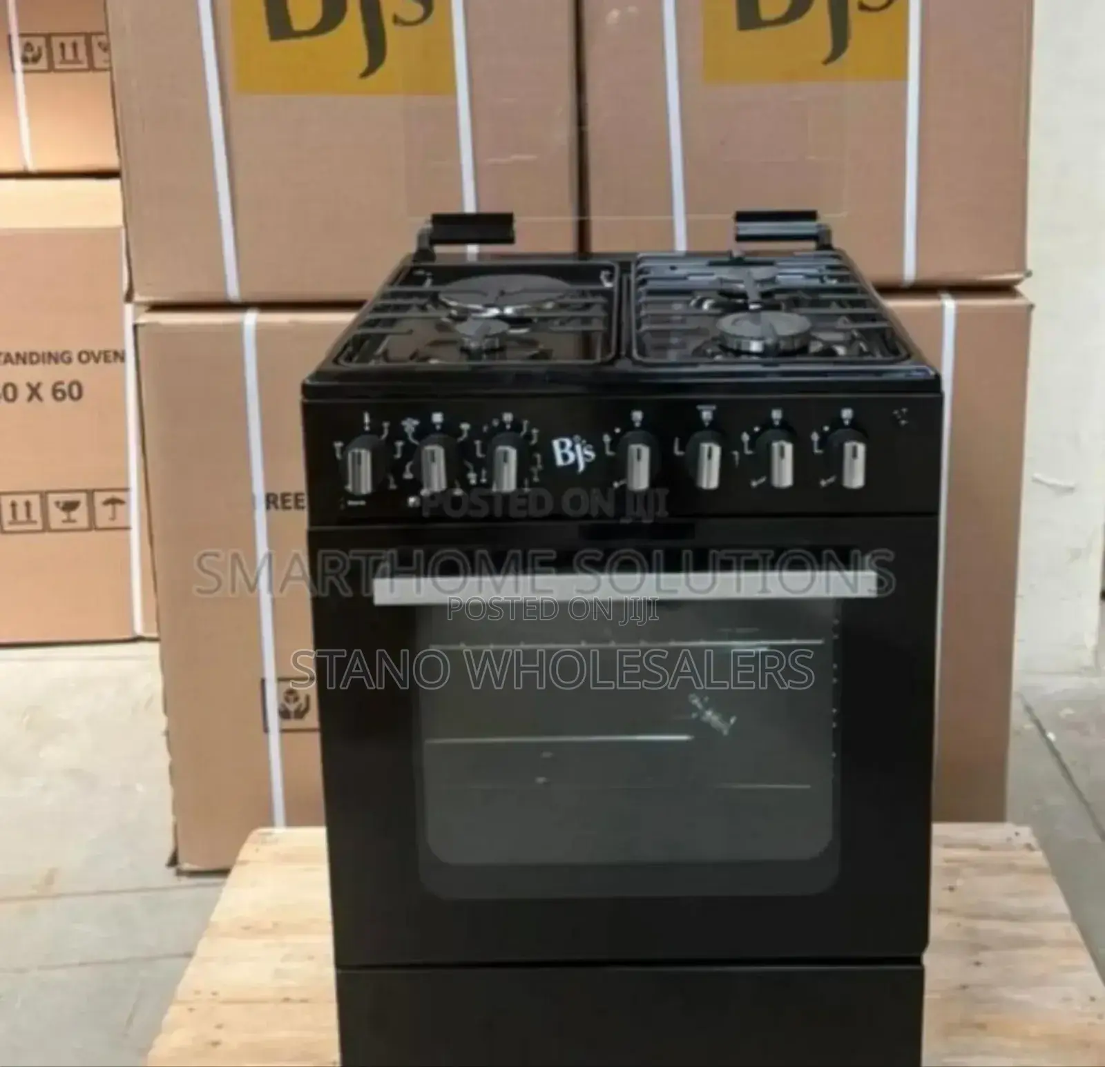 Colour Black. BJS 60by60 Standing Cooker. Electric Oven and Plates