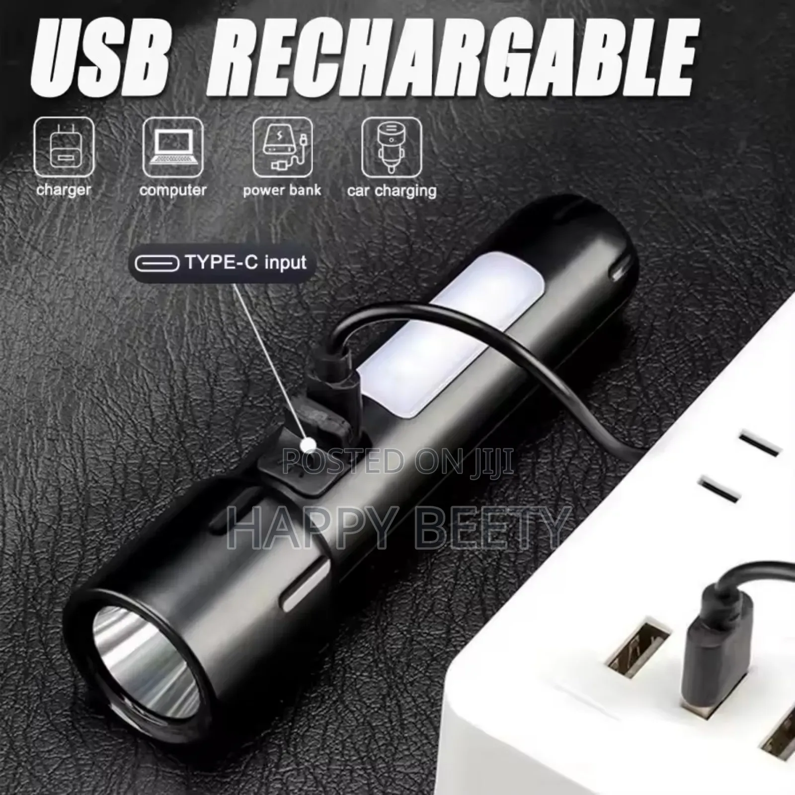 *Mini Edc Flashlights Usb Rechargeable Torch With 4 Modes Outdoor