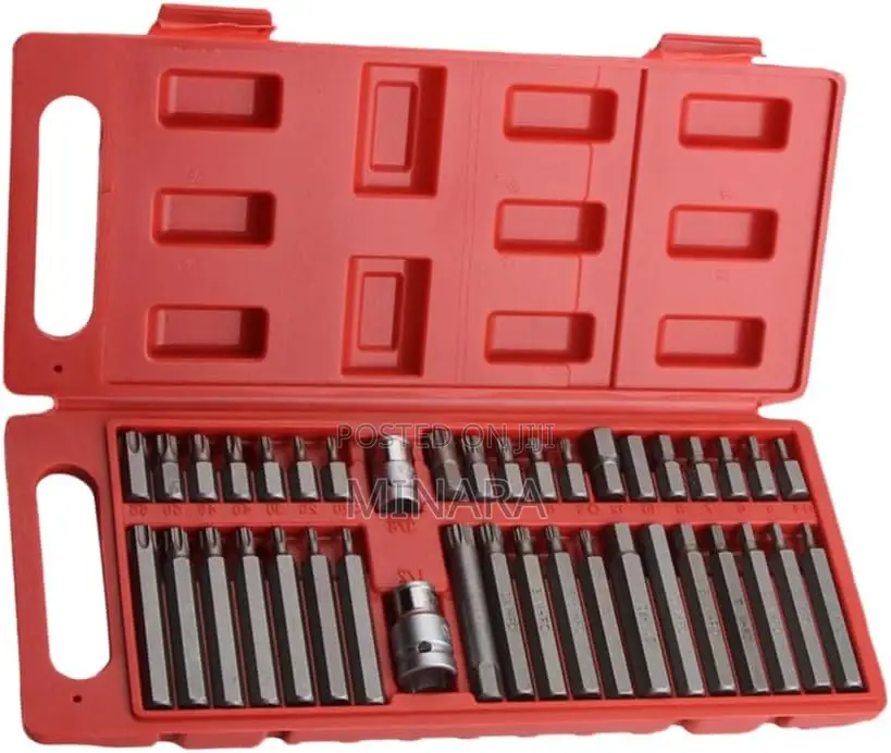 40 Pcs, Combined Bits, Torx, Spline (Xzn), Hex, Socket Bits Set