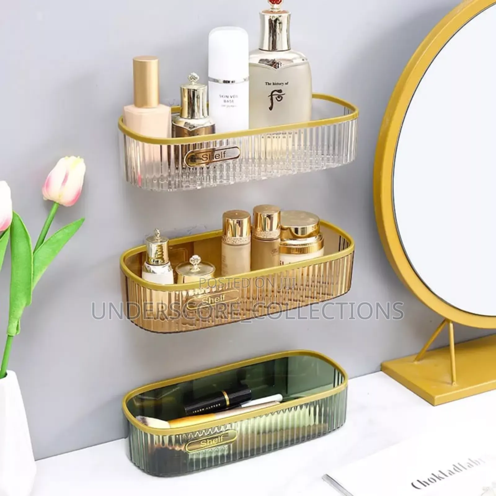 Acrylic Punch Free Bathroom Shelf*