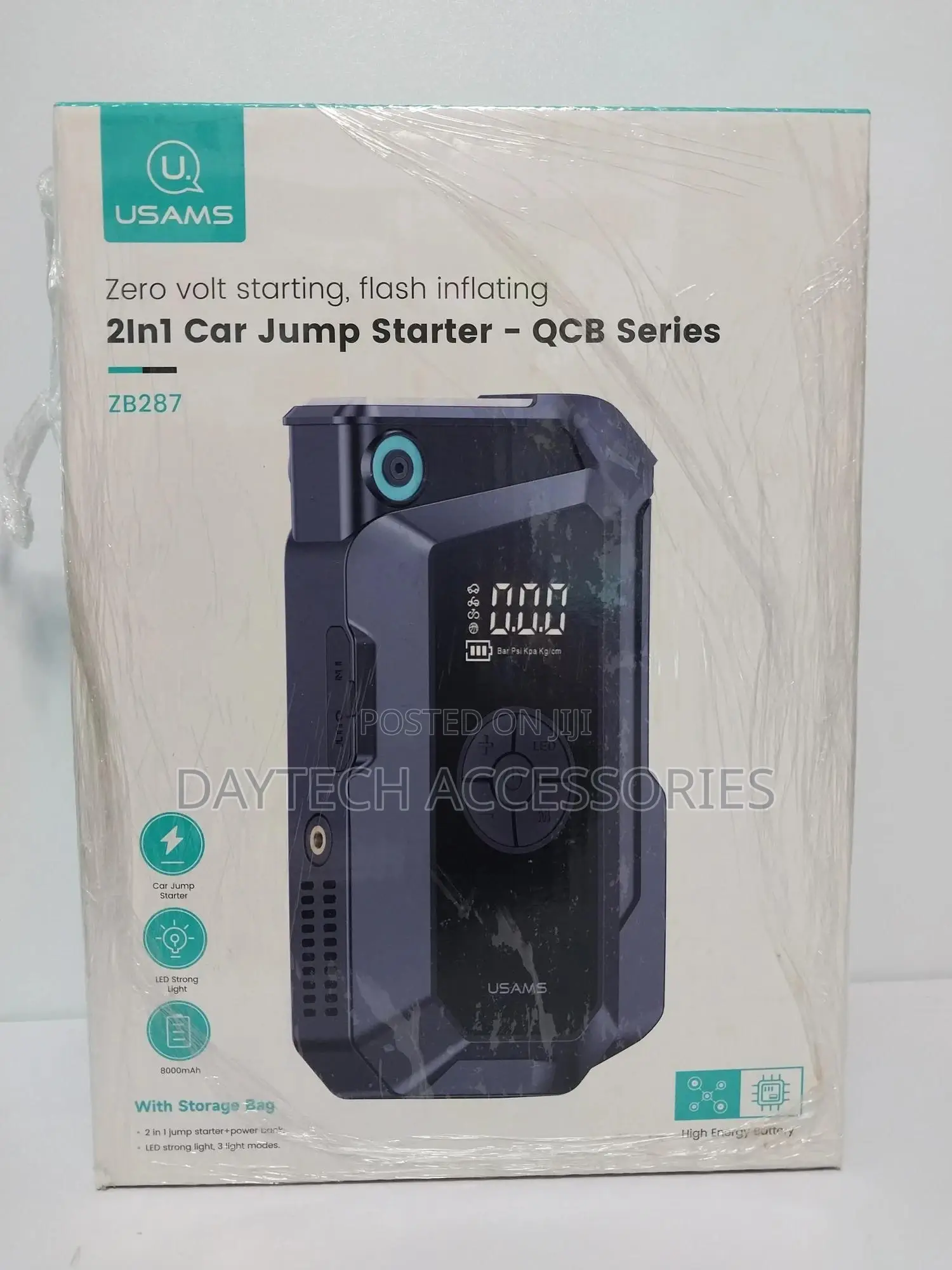 The Usams Zb287 2-in-1 Car Jump Starter and Air Inflator.