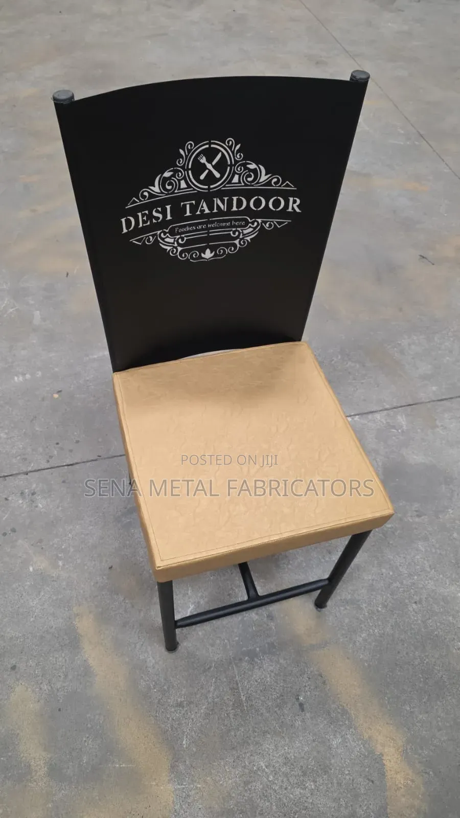 Hotel Seat Black Laser-Cut Design and With Gold Cushion