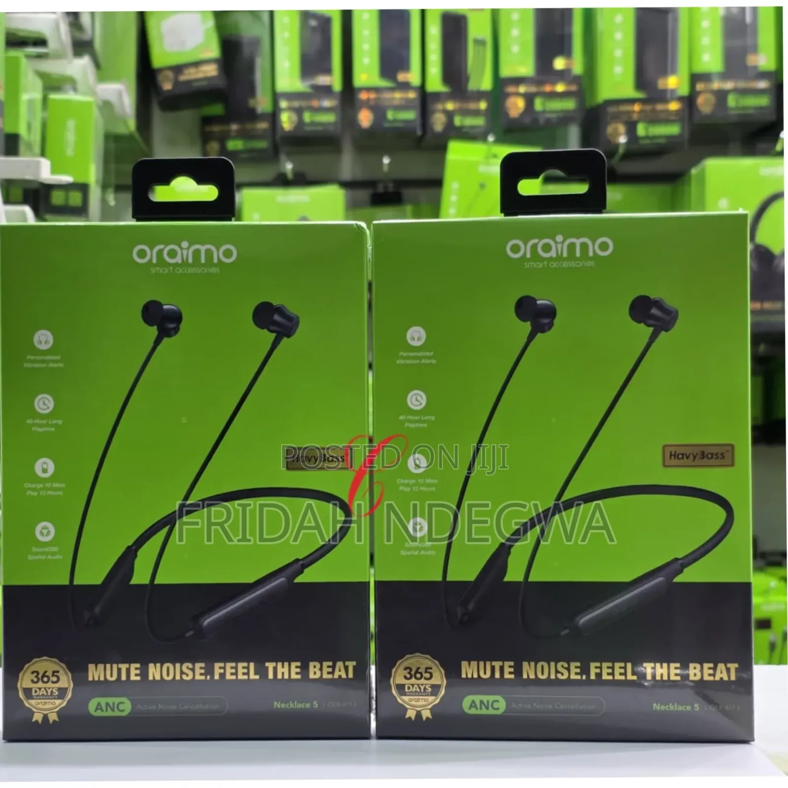 Oraimo *Necklace 5* Oeb-611 Anc *40hrs Playtime* Neckband