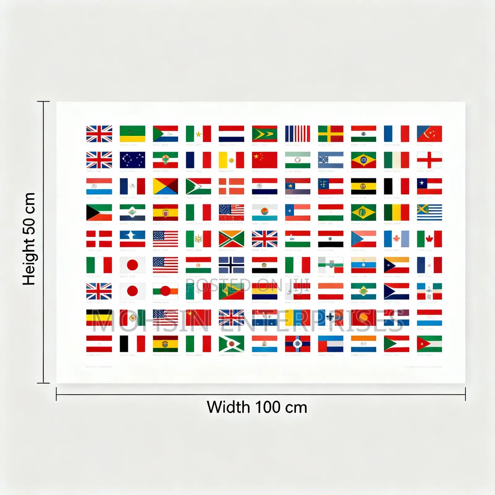 50cm by 100cm Flags of All Countries in the World Available