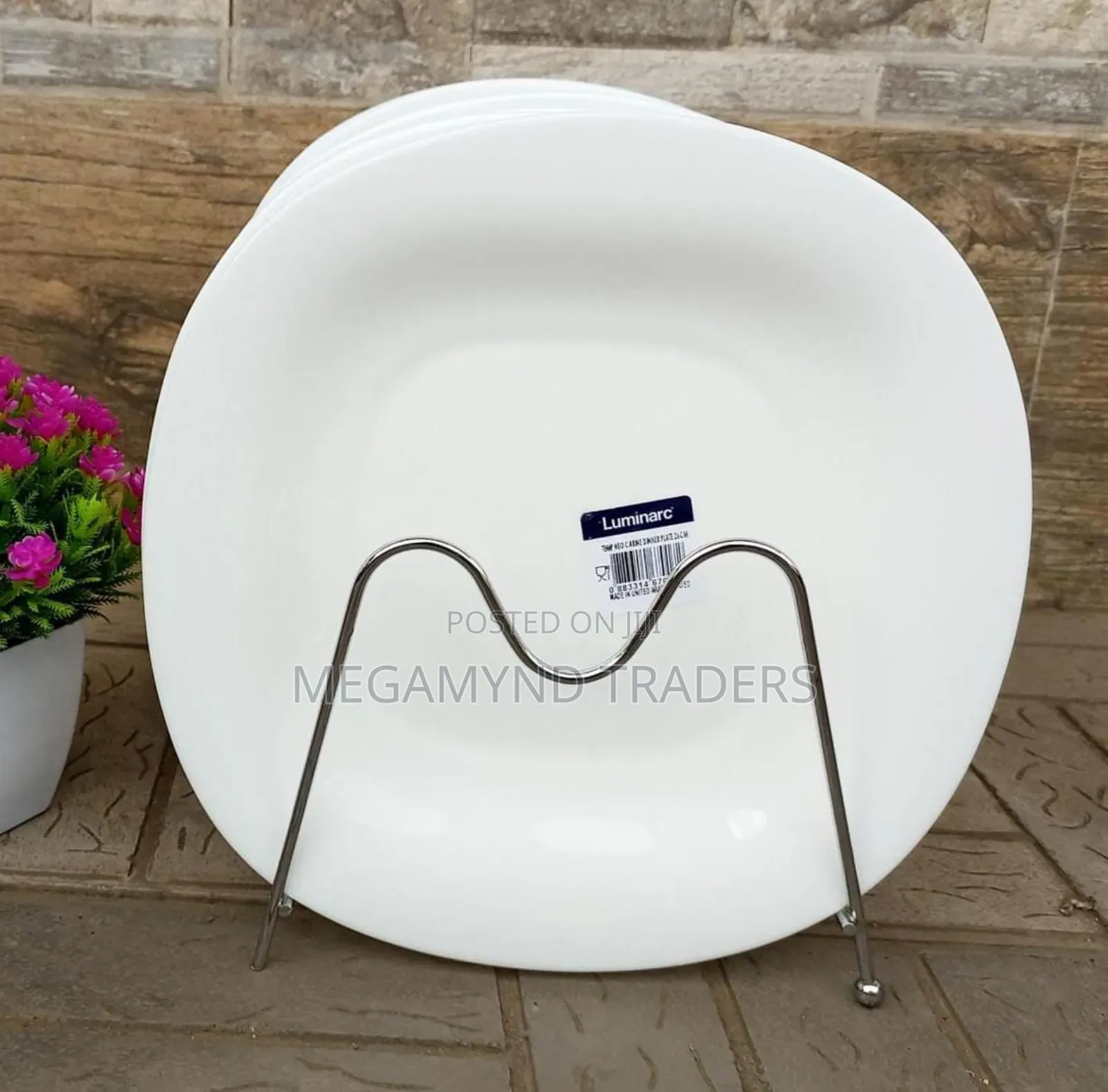 6pc Luminarc Plate 27cm/ Plain White Square Plate