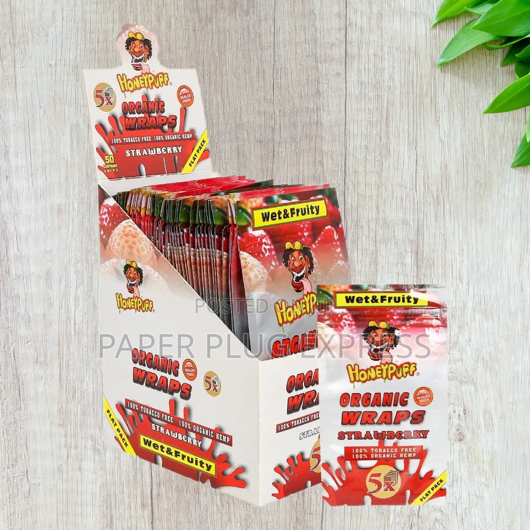 Honeypuff Flavored Wraps - Strawberry 5 Wraps