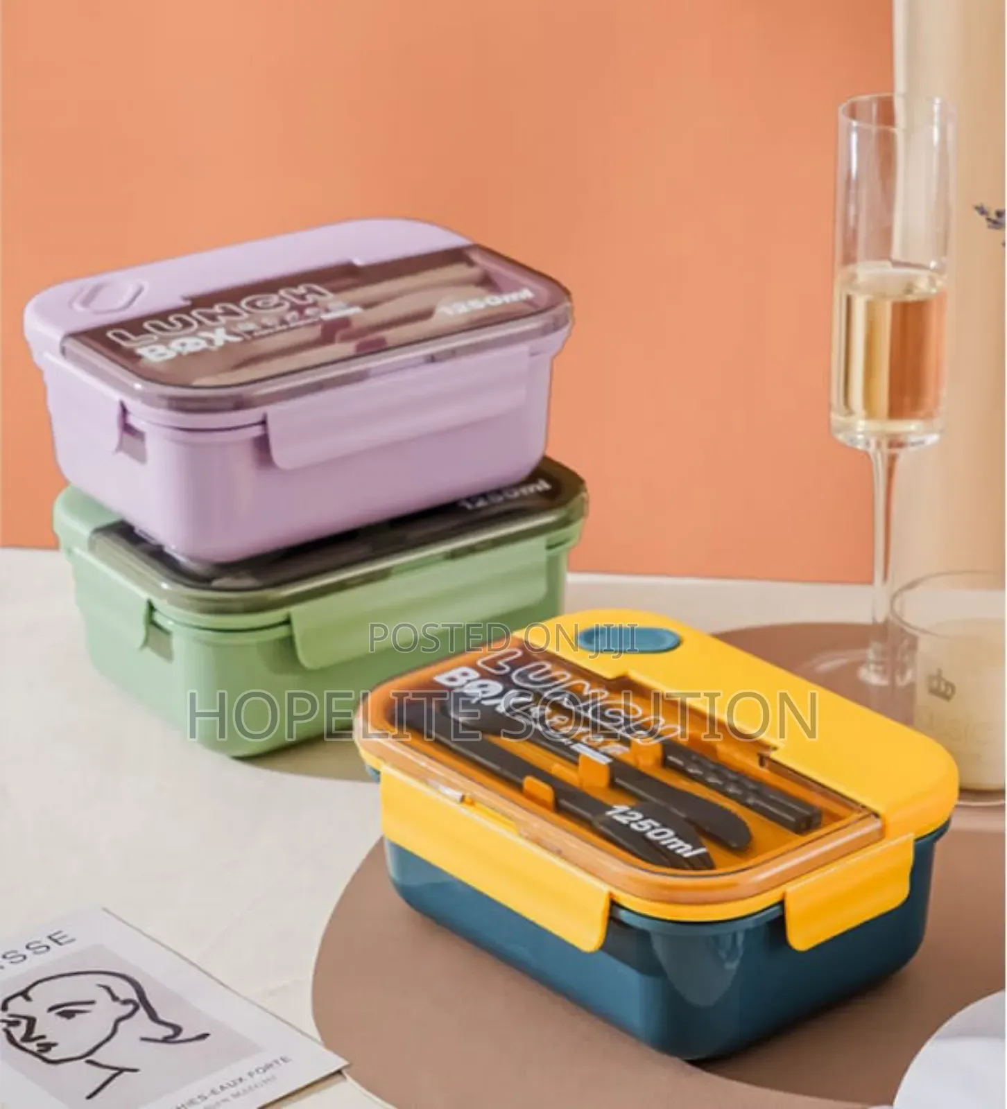 3 Grid Lunch Box Available
