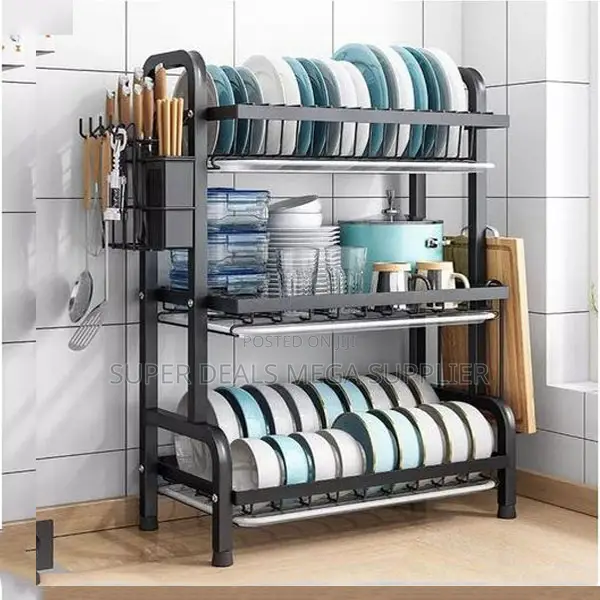 Modern Stainless Steel Dish Rack 3- Tier Cutlery Drying Rack