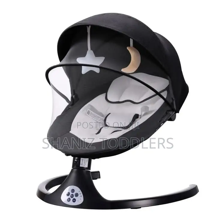 Smart Electric Baby Swing – Remote, Music, Timer Mosquito Net