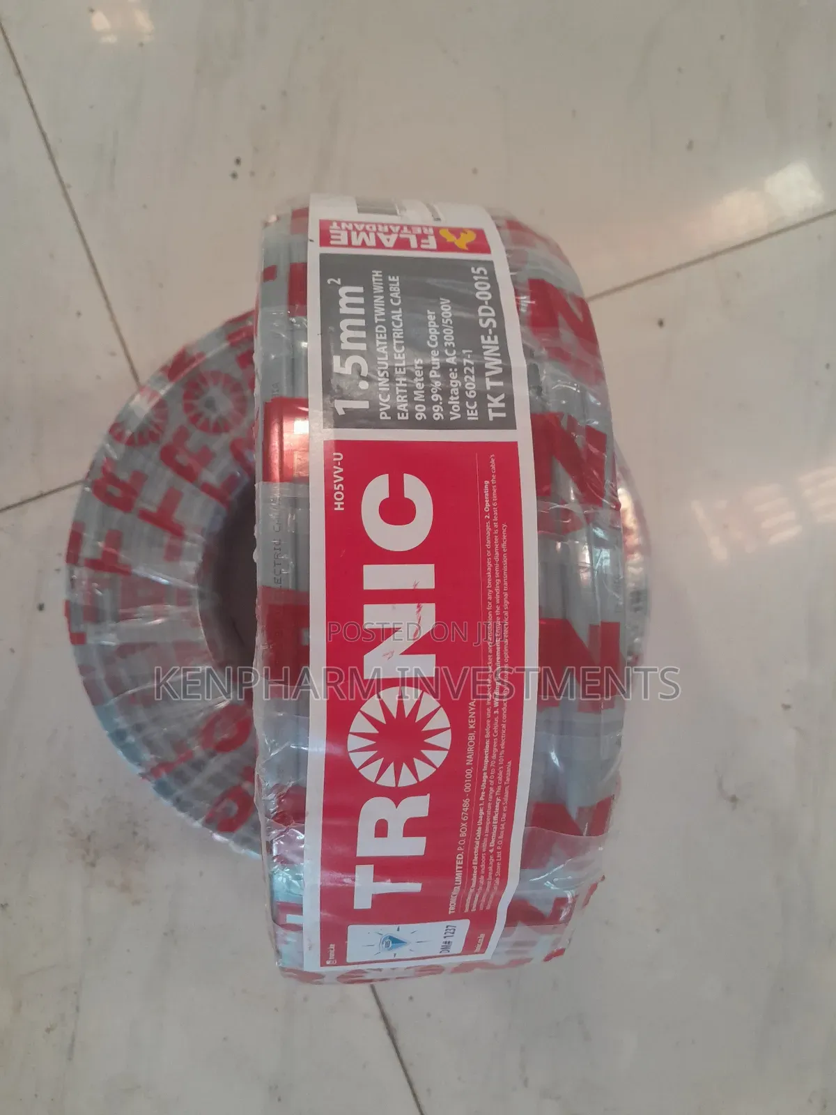 Tronic 1.5mm Twin With Earth Electrical Cable, Copper Material