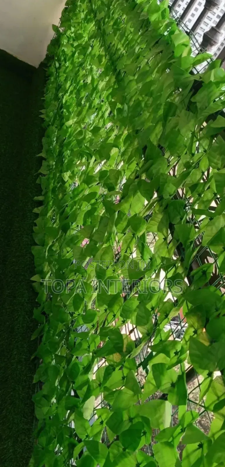 Plastic Meshed Green Artificial Ivy Leaves Balcony Privacy Fence