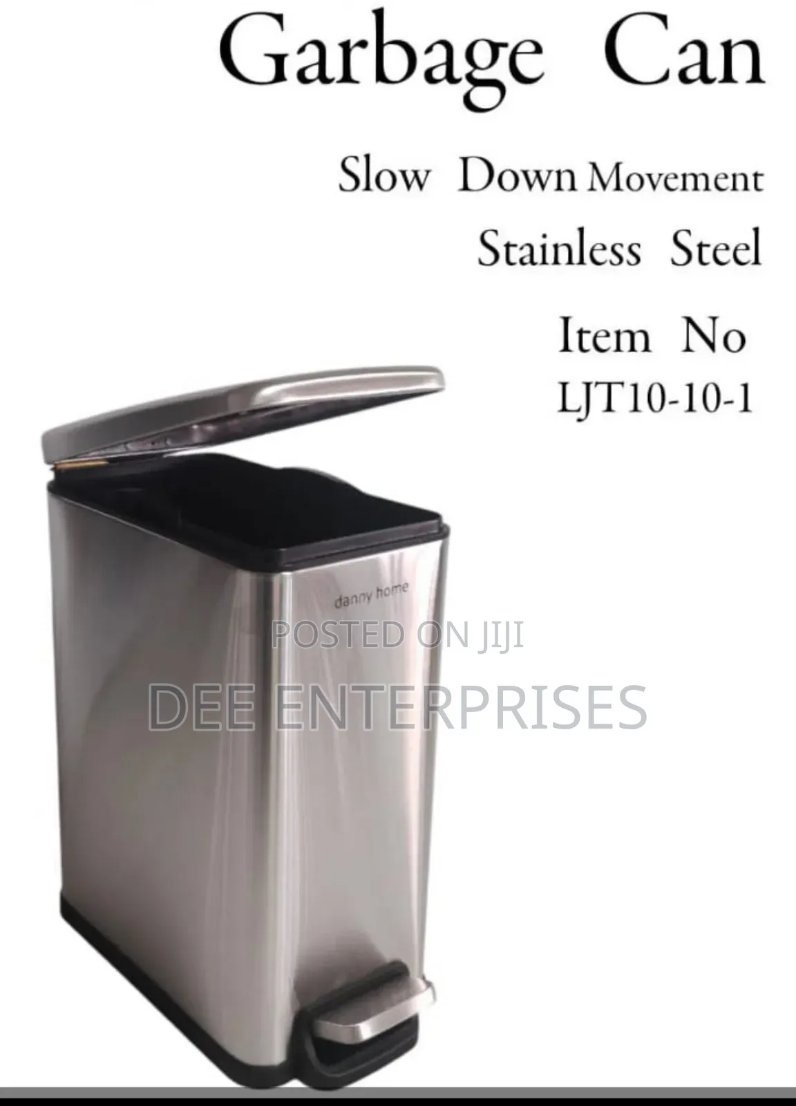 10l Redberry Stainless Steel Dust Bin