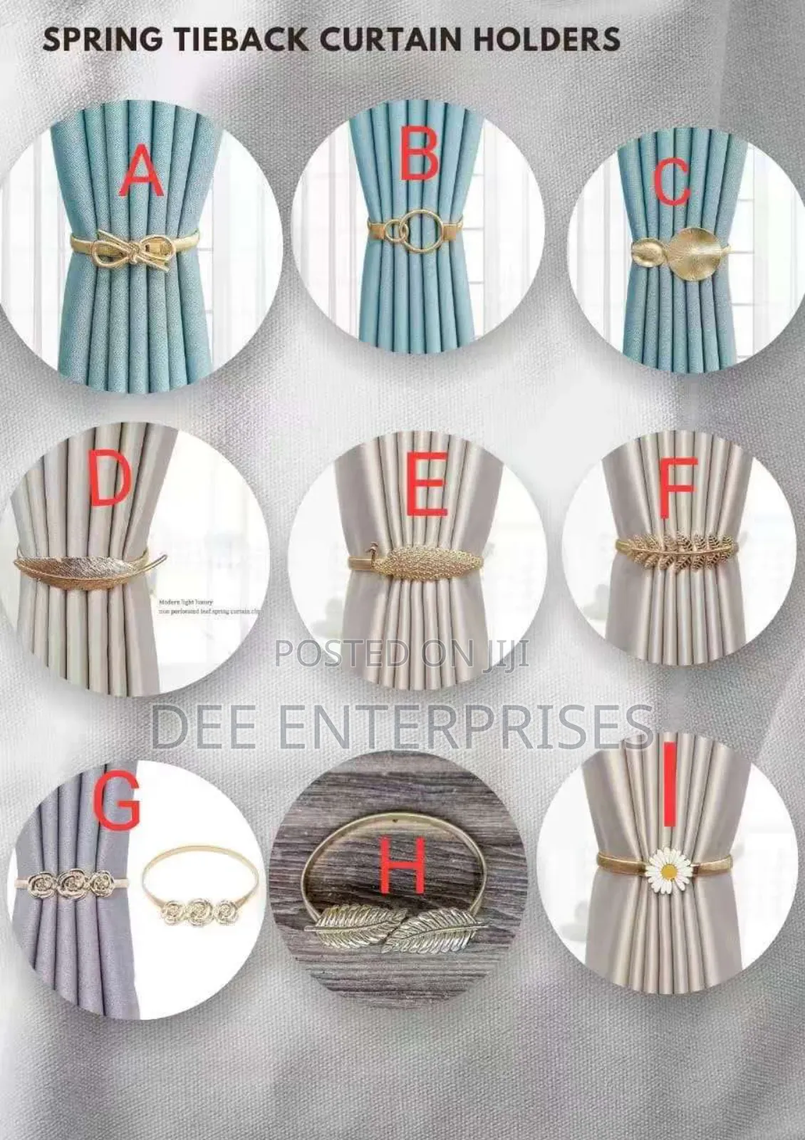 Spring Curtain Holders/Tie-Back