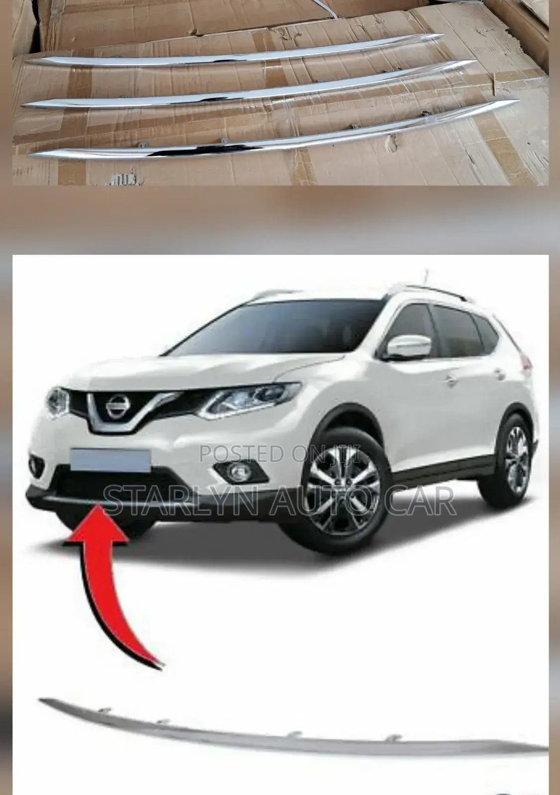 ​Front Bumper Lower Chrome Garnish for Nissan X-Trail T32 (2014-2017)