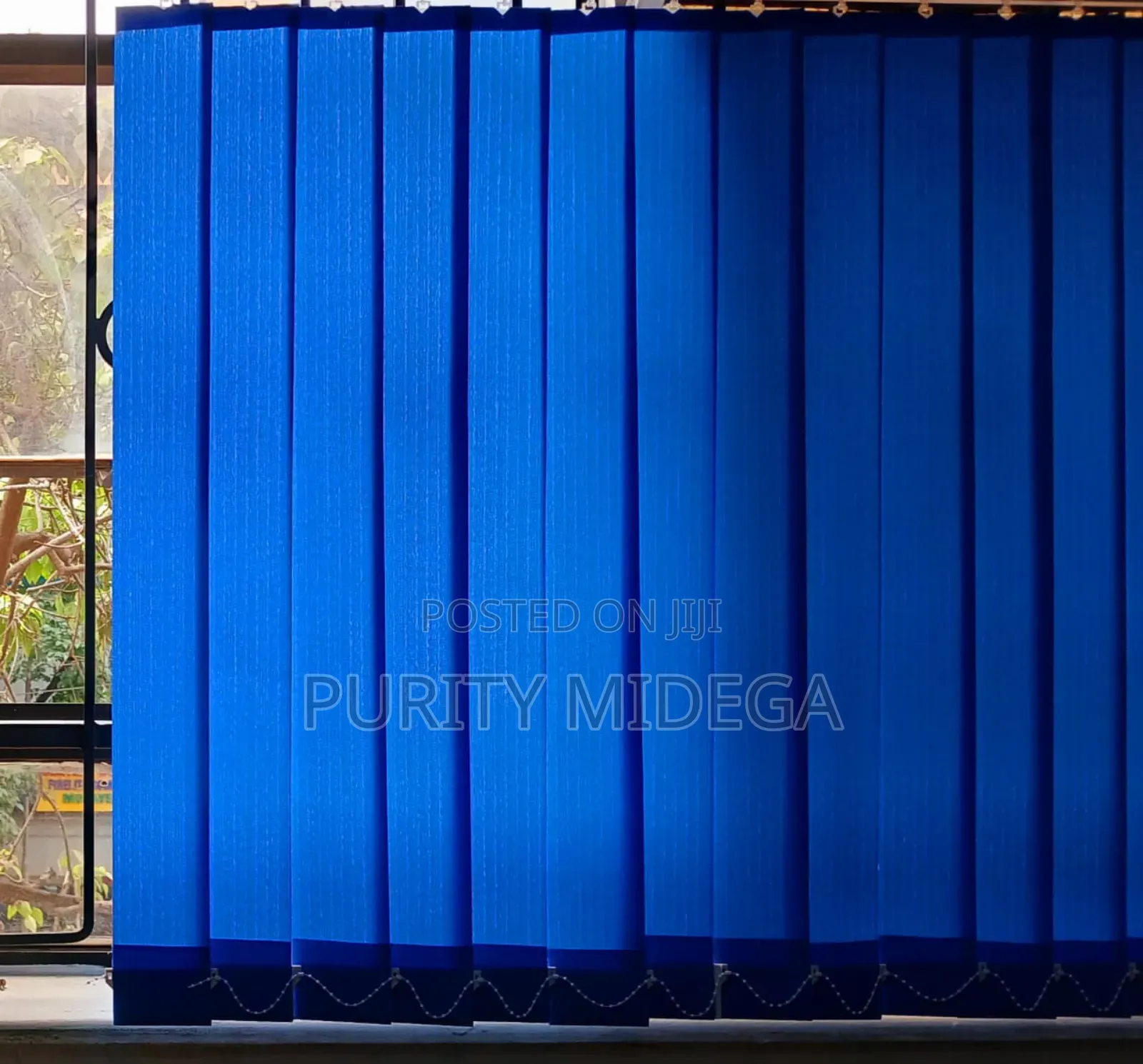 Elegant Blue Slats of Vertical Blinds Blinders