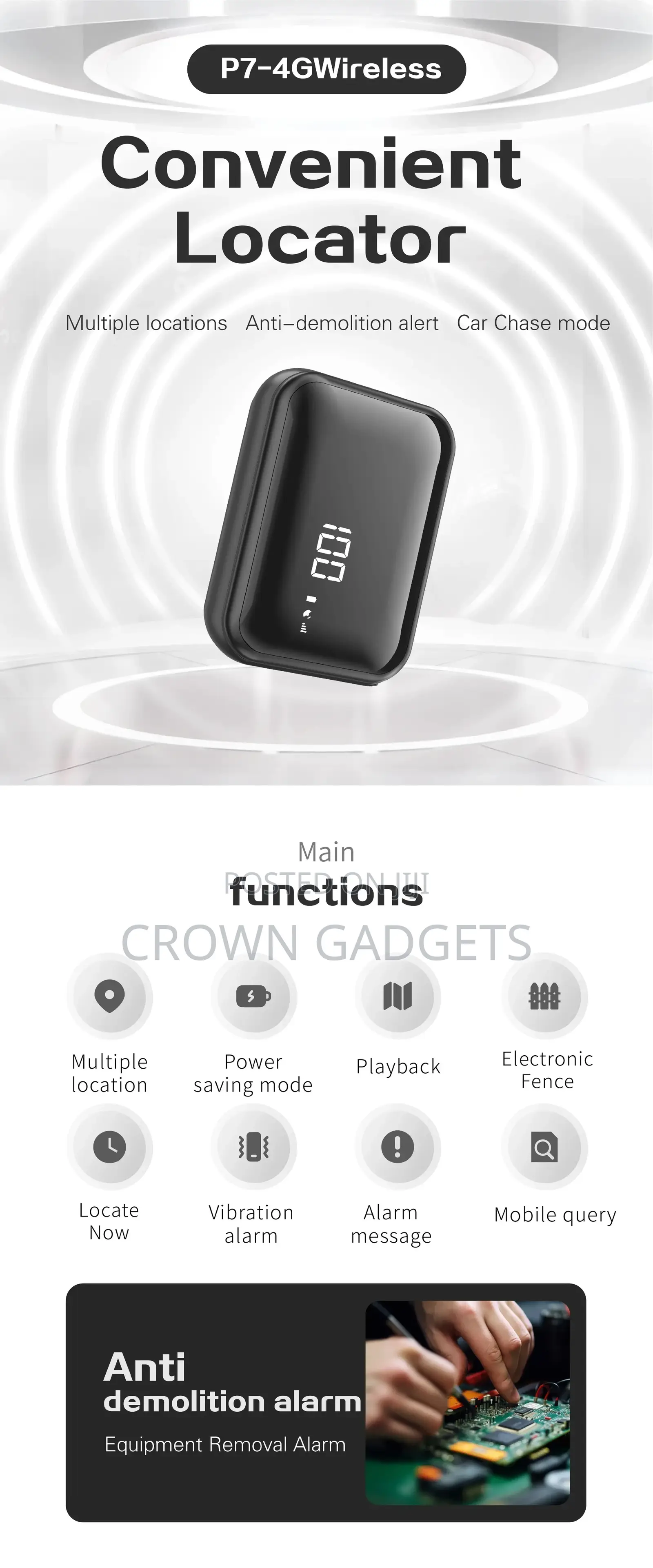 Wireless GPS Tracker P7 With Real-Time Monitoring Alerts