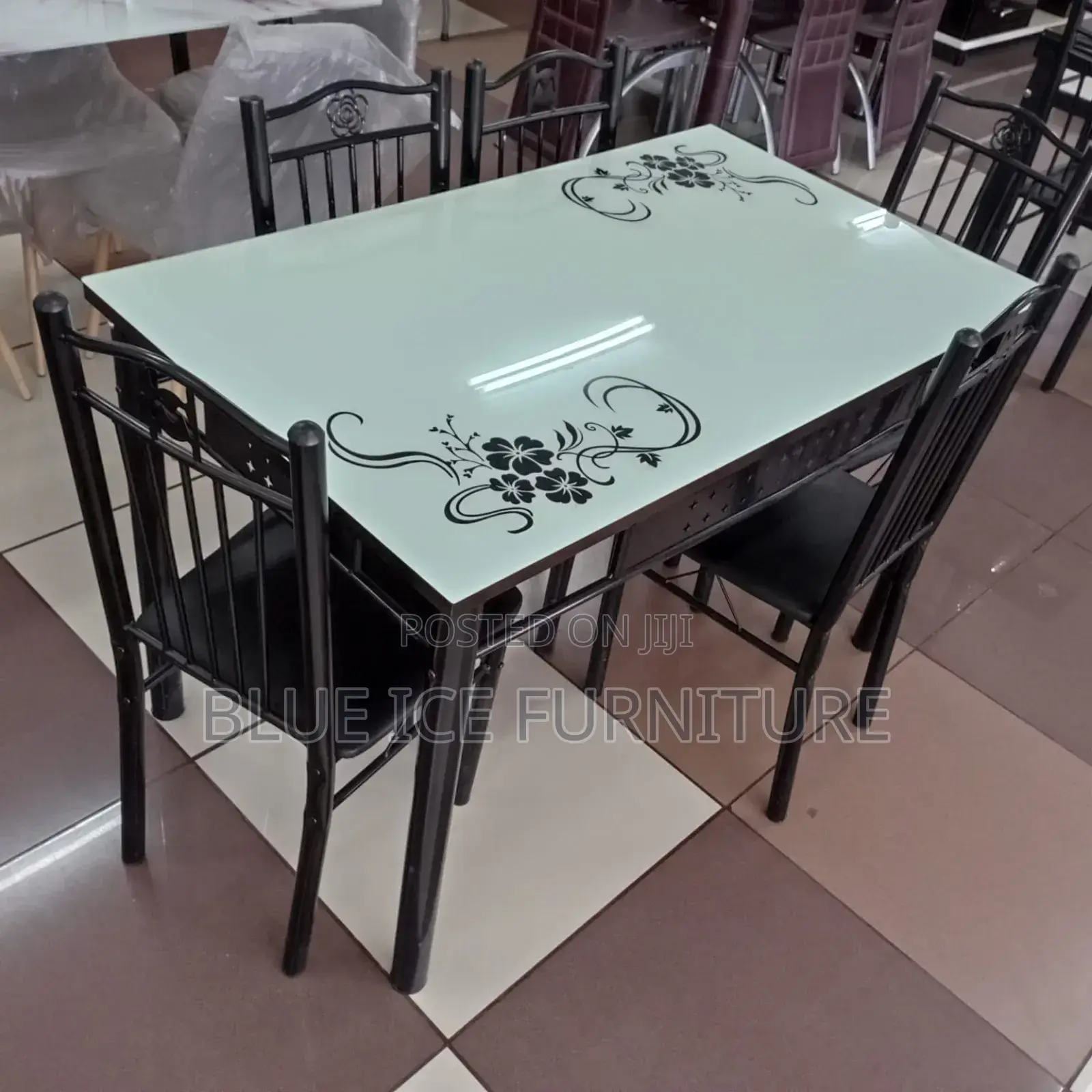 Glass Dining Set 4 Seater