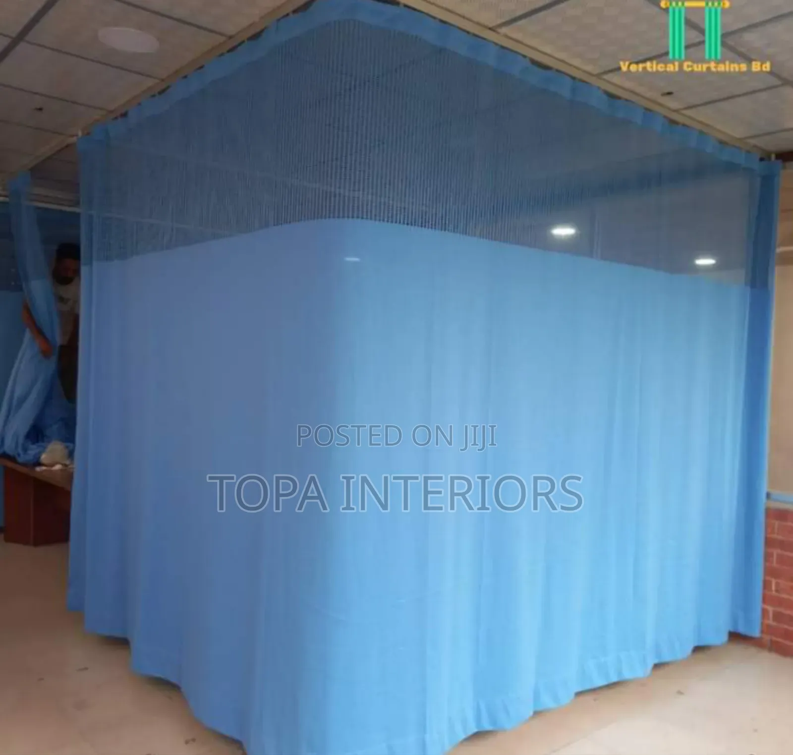 Blue Vertical Hospital Curtains for Patient Privacy