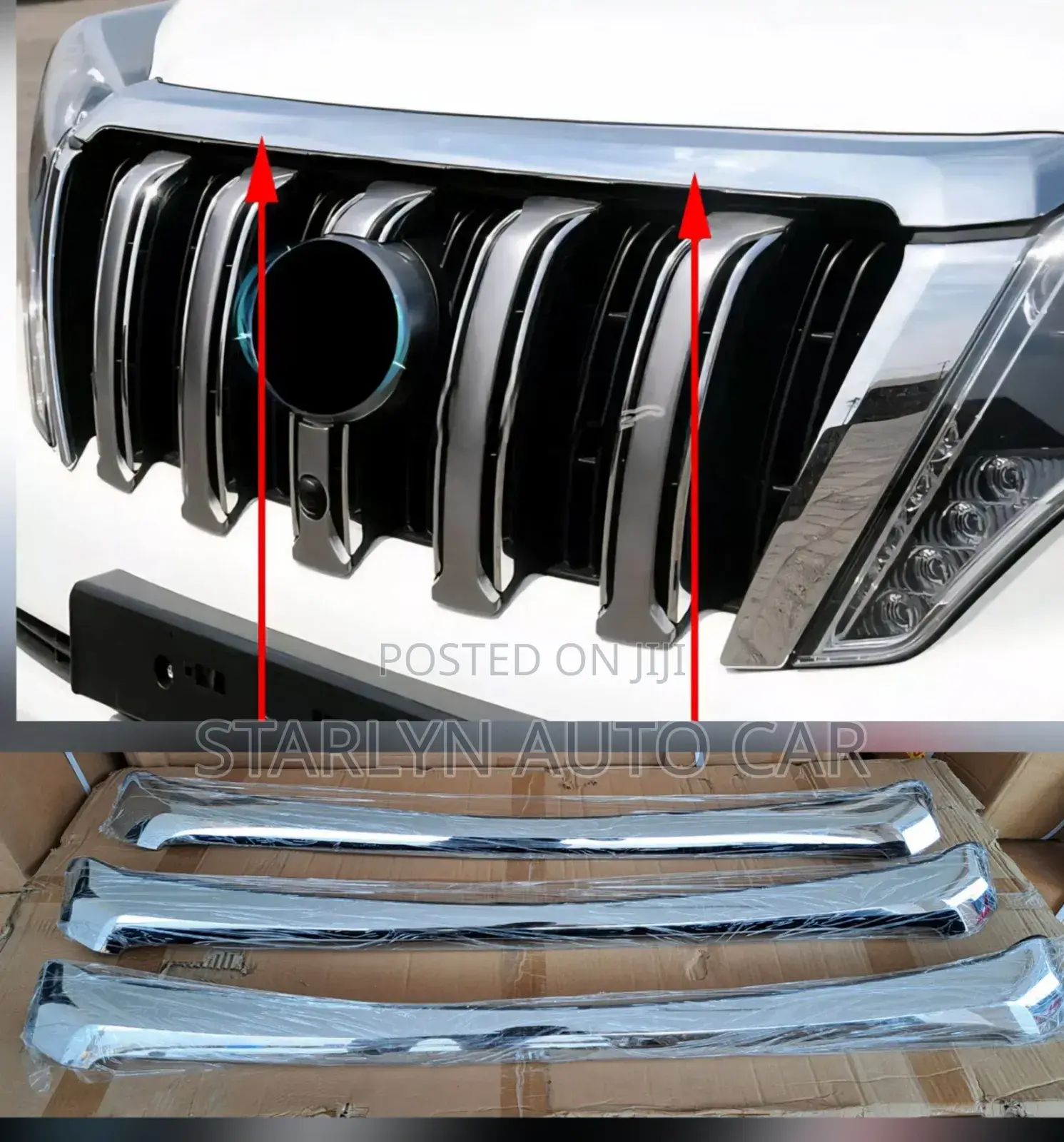 Front Bonnet Chrome Garnish Trim for Toyota Prado Fj150 2016