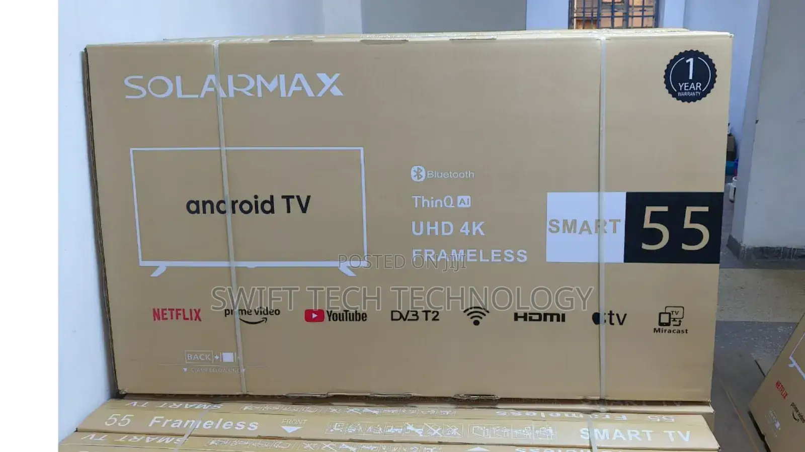 Solarmax 55 Inches Smart Android Uhd Thin Frameless