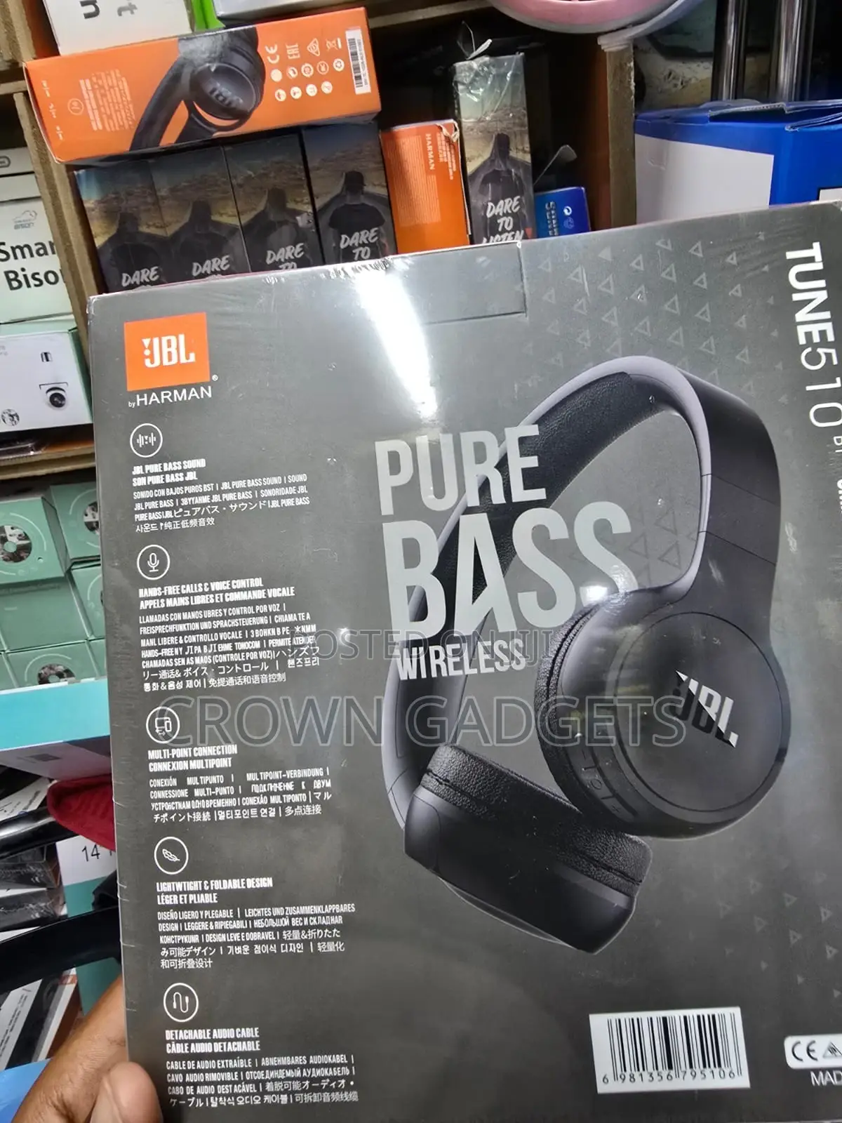 JBL Pure Bass Sound Over-Ear Headphones Wireless Bluetooth Stereo