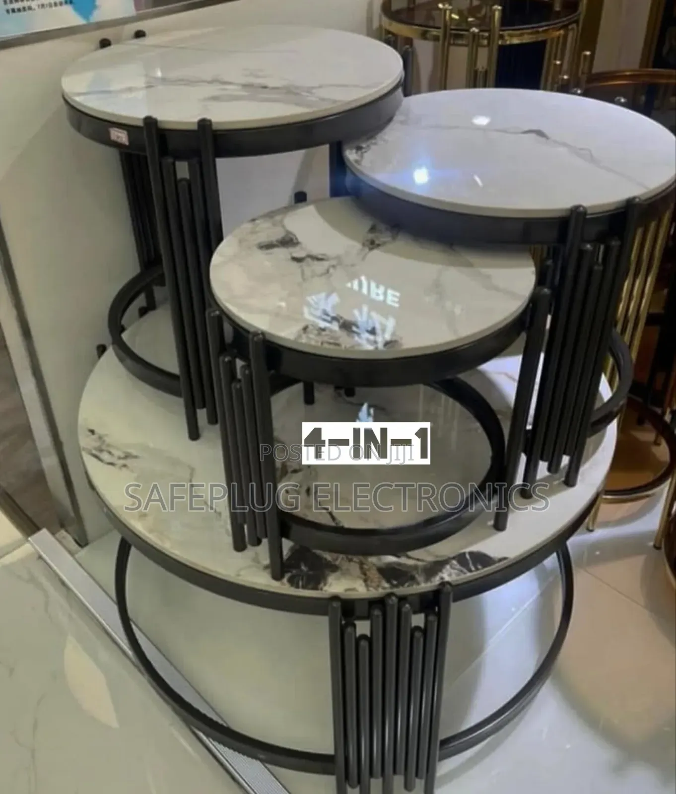 4-in-1 Pure Marble Executive Nesting Coffee Table Set