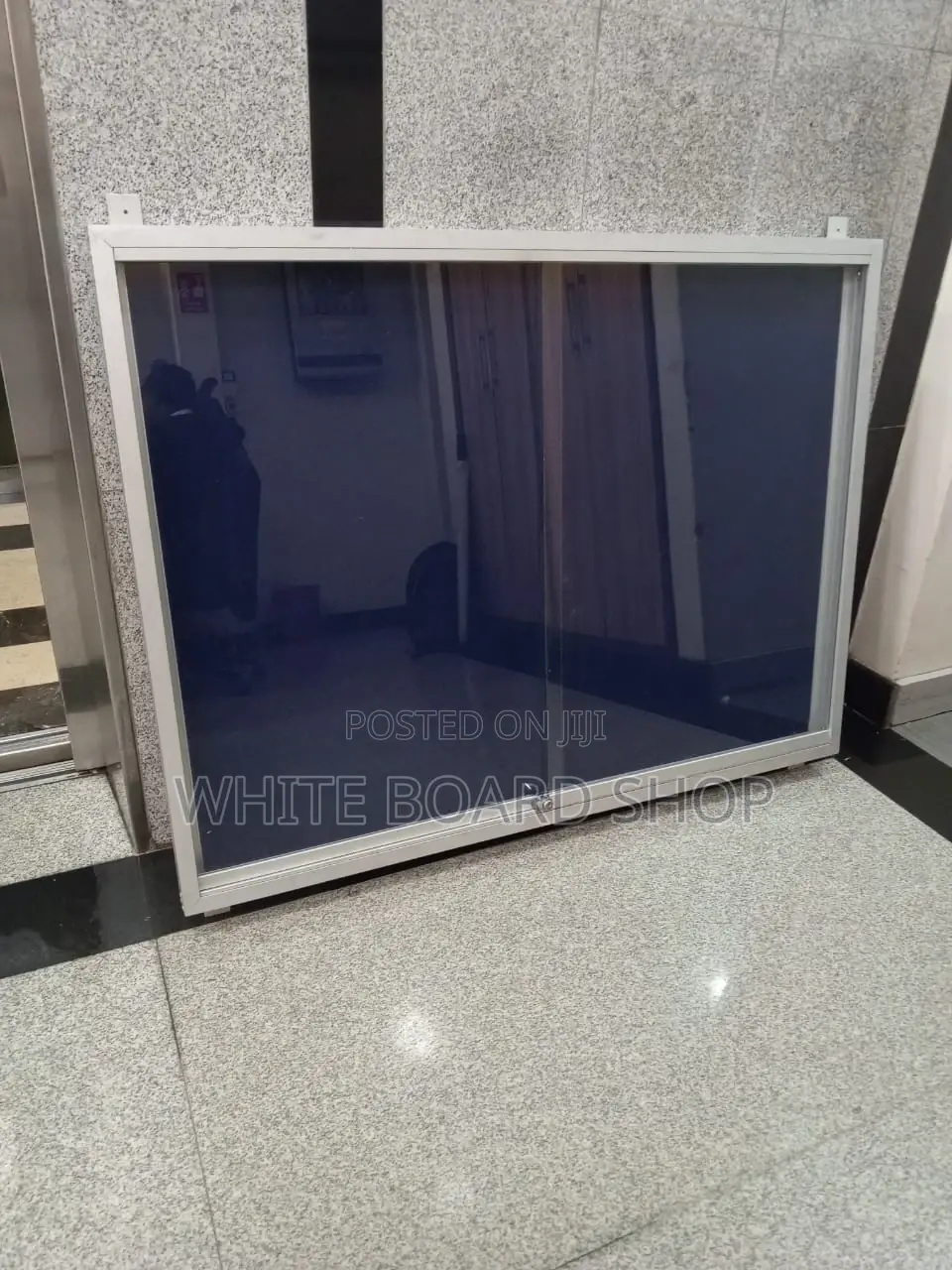 Wall Mounted Sliding Glass Notice Board 90cm X 60cm (3ft X 2ft)