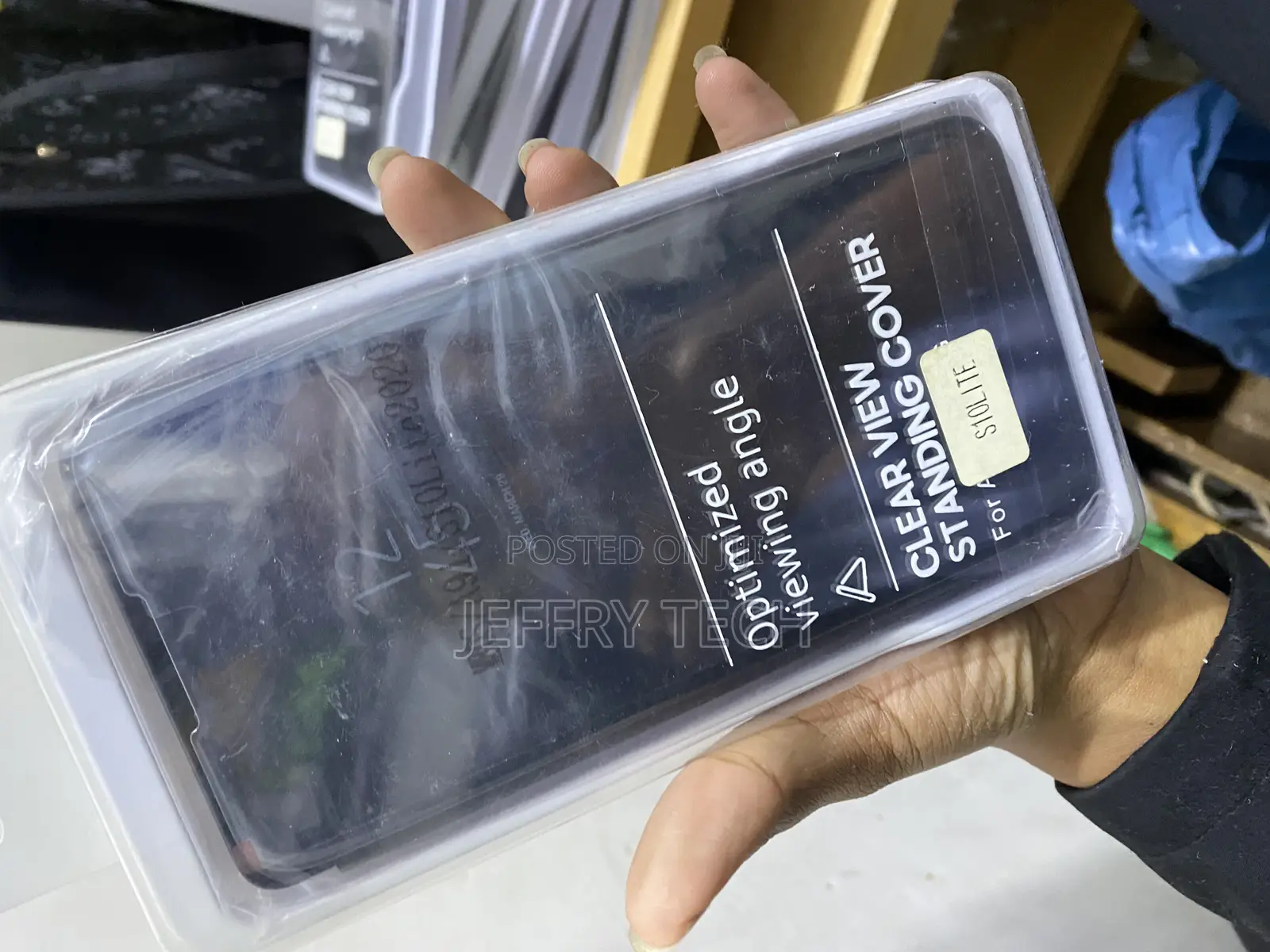Fastship Clear View Samsung Galaxy S10 Lite Mirror Flip Leather Case