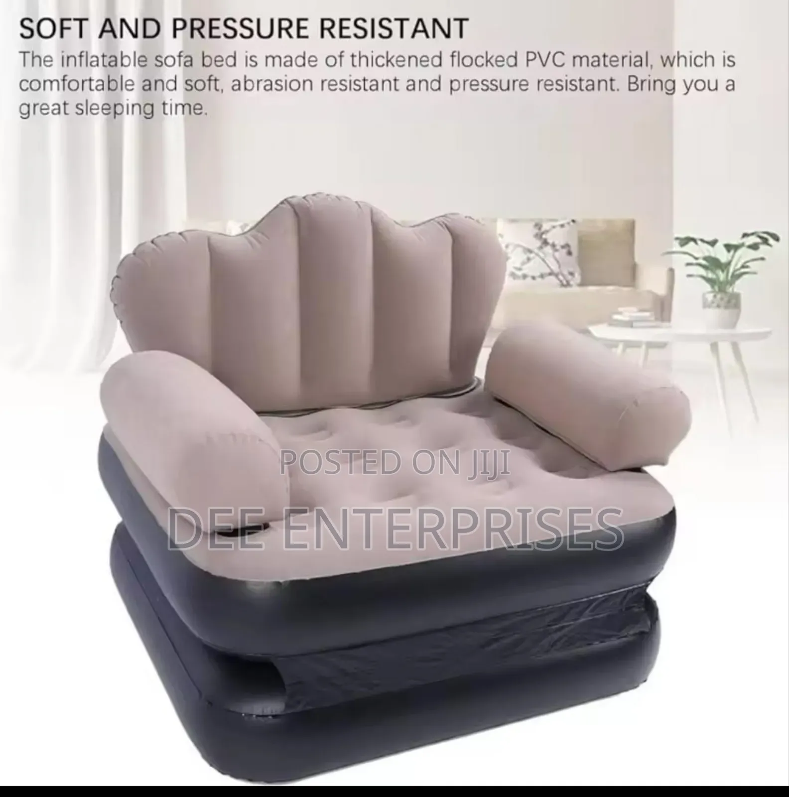 Inflatable Couch Lazy Sofa Bed With L-Shaped Armrest /Pull Out Bed
