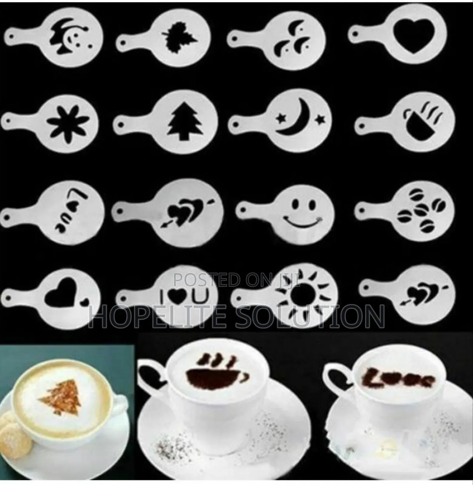 Cappuccino Coffee Barista Stencils Template-