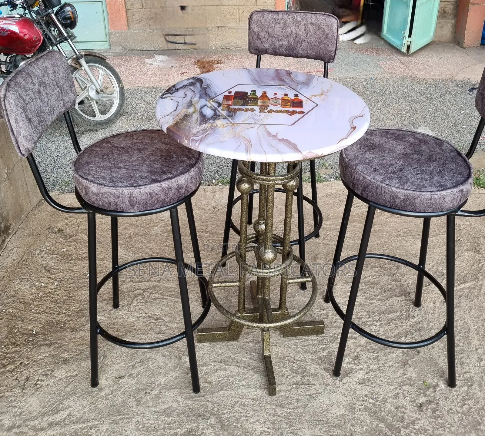 High Bar Table Set With a Logo of the Client's Preference.