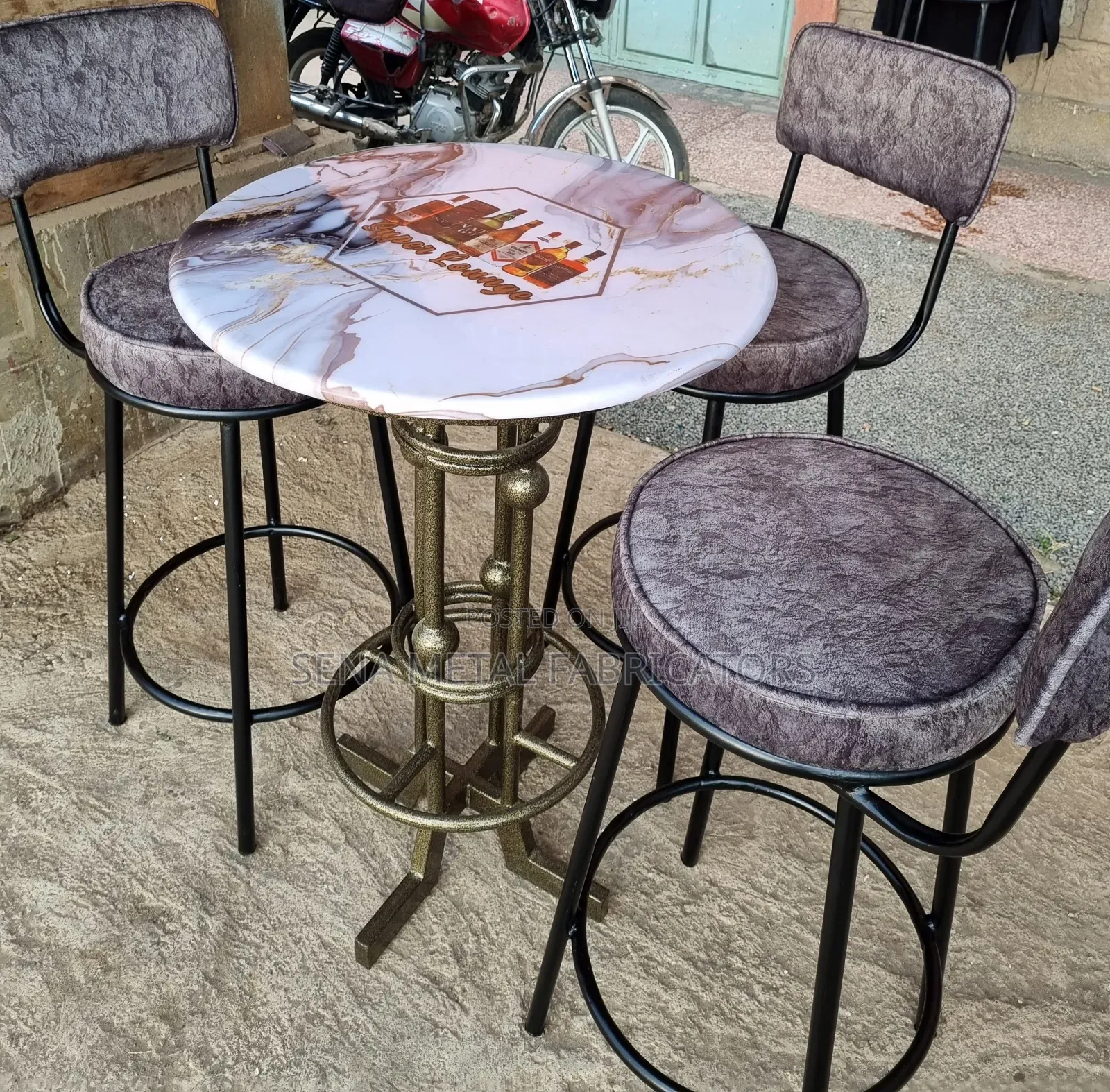 High Bar Table Set With a Logo of the Client's Preference.
