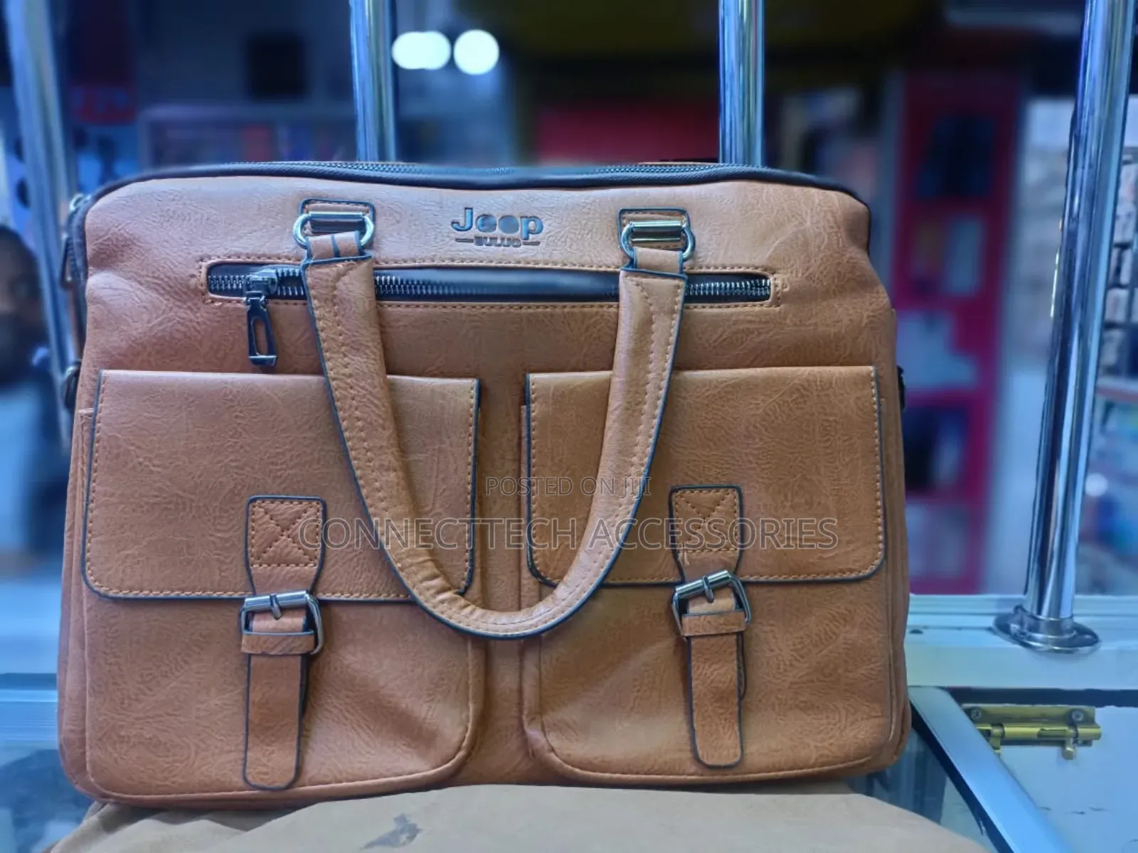 Jeep Buluo Leather Laptop Bag.