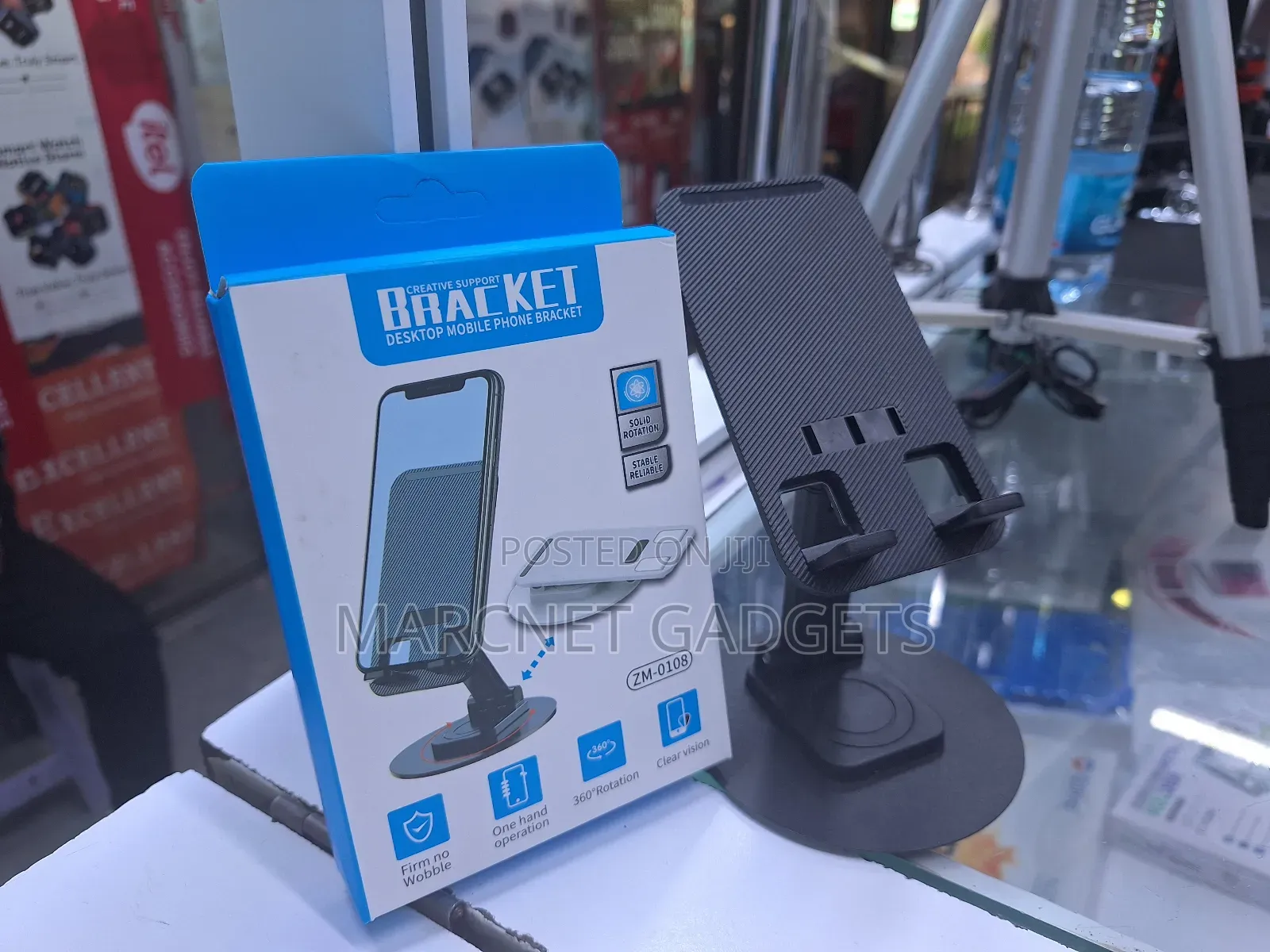 Desktop Plastic Mobile Phone Bracket Holder With 360 Rotation