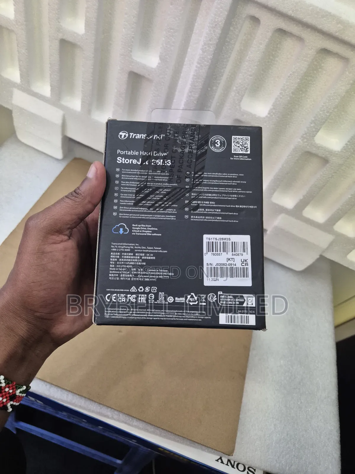 Brand New 1tb Transcend Hard Drive Gray