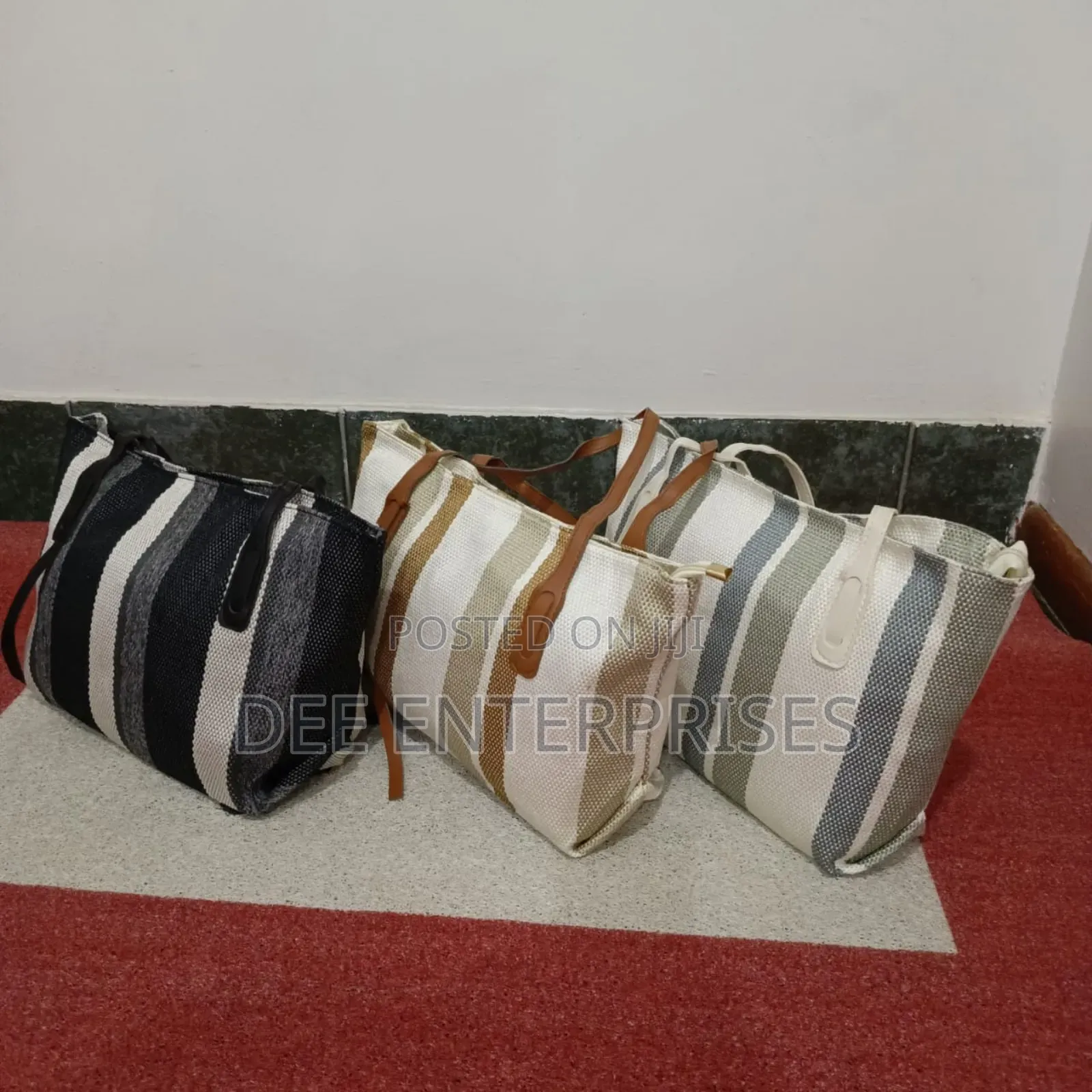 Elena Stripped Tote Bag