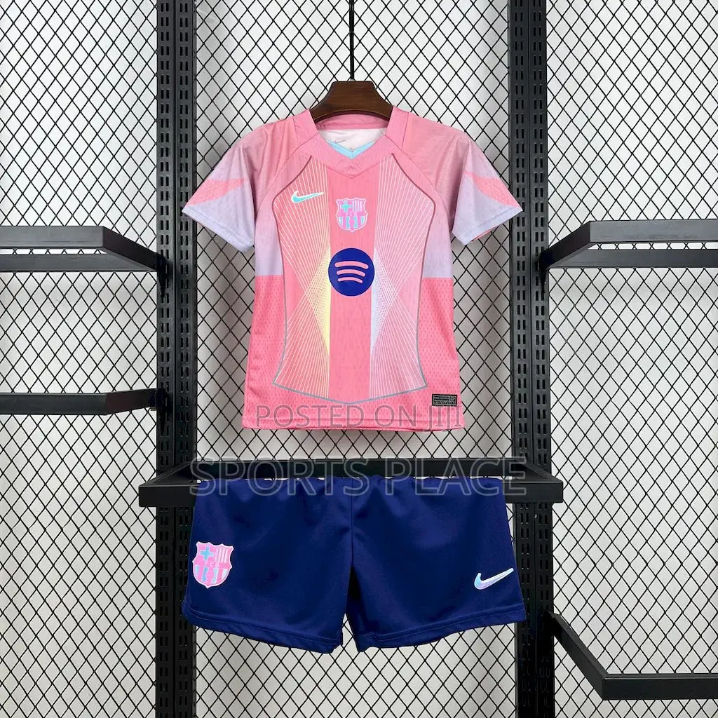 New Pink Barcelona Jersey for Kids 25/26