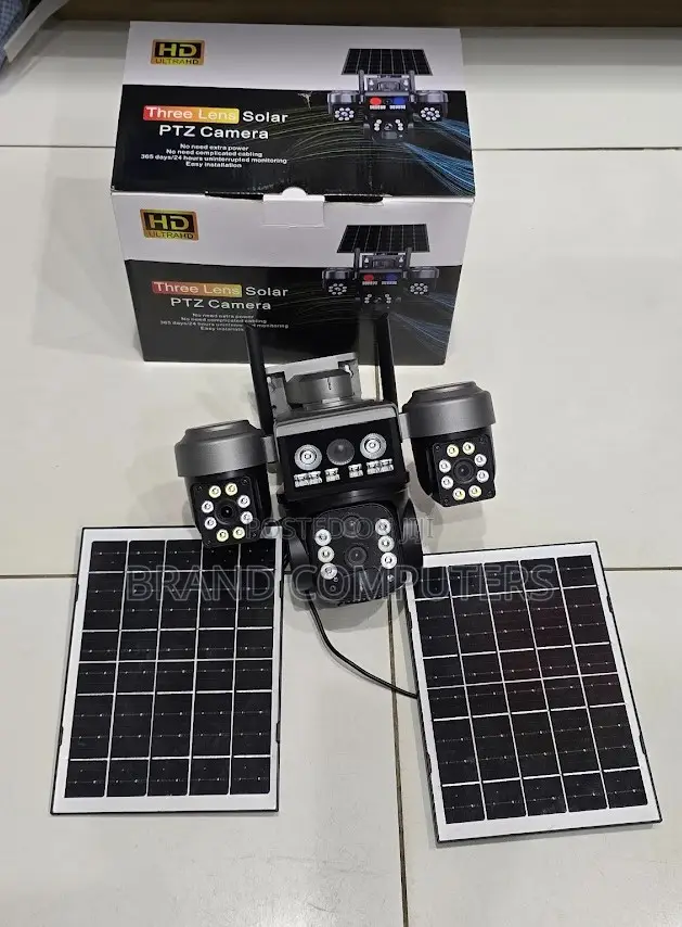 Triple Lens V380 Simcard 4g Solar Powered Camera With Dual Panels 8w