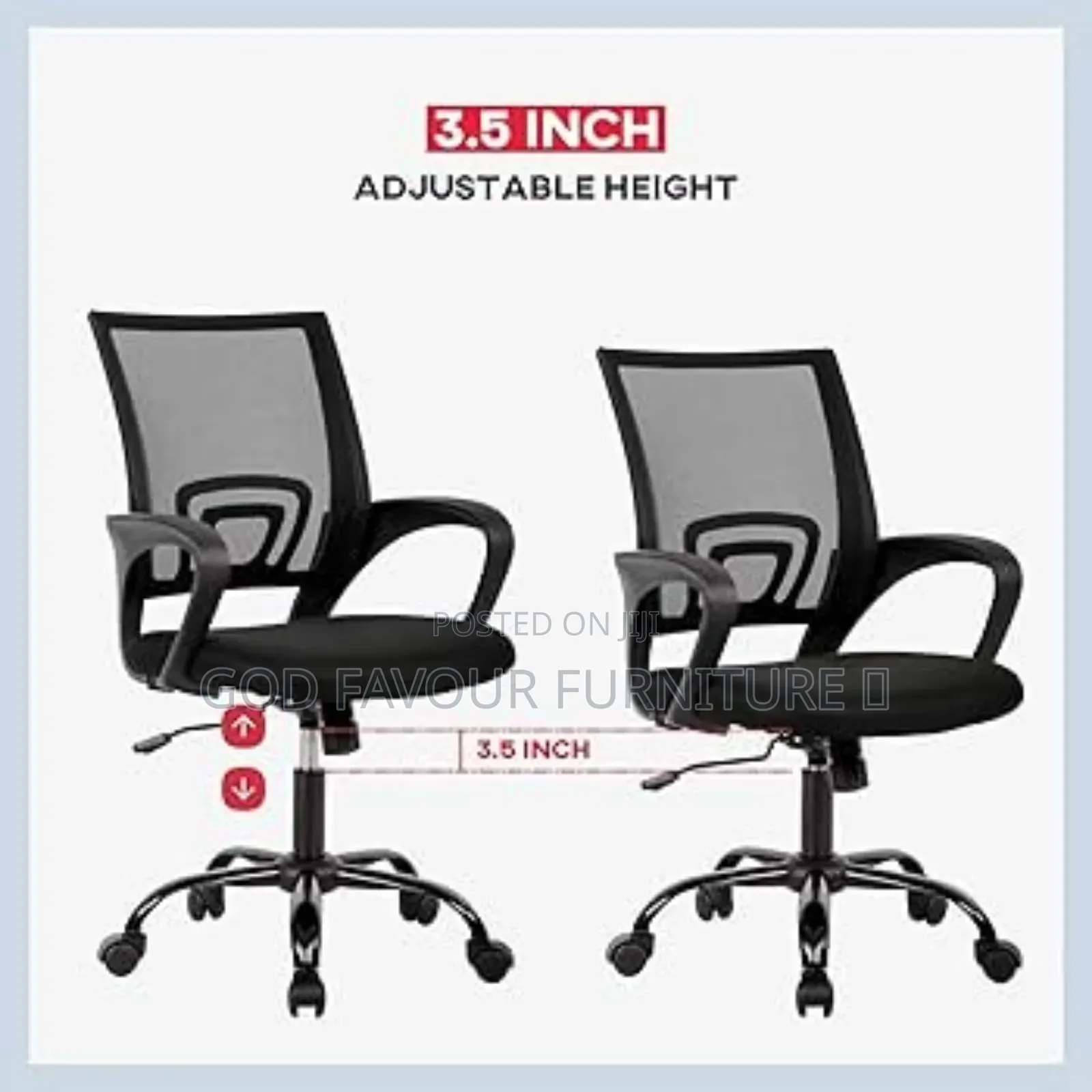 Adjustable Swivel Mesh Office Chair Black Yv3c