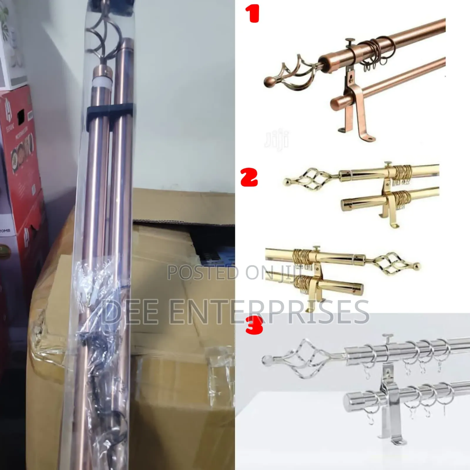 2 Metre Double Curtain Rods