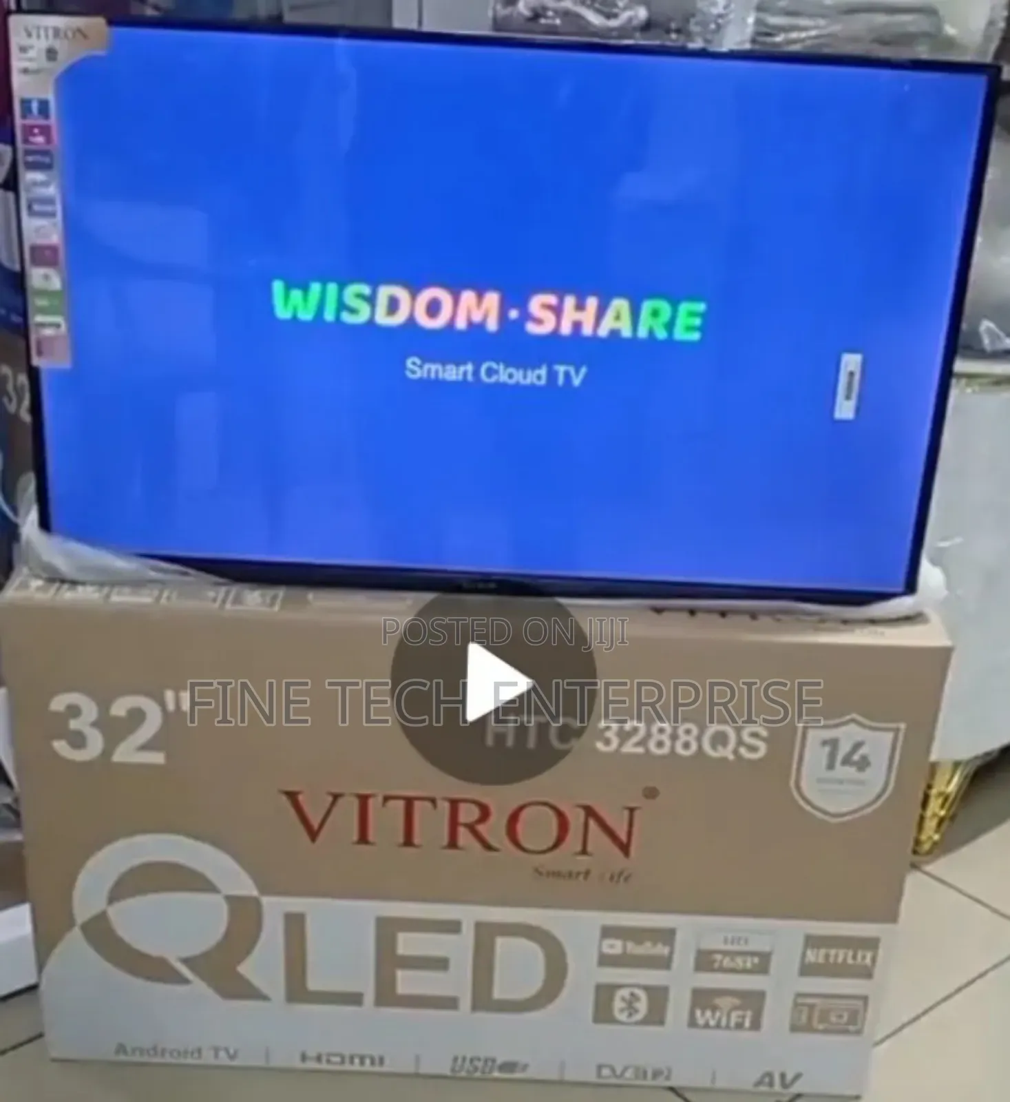 Vitron 32" Qled Smart Android Frameless With Bluetooth