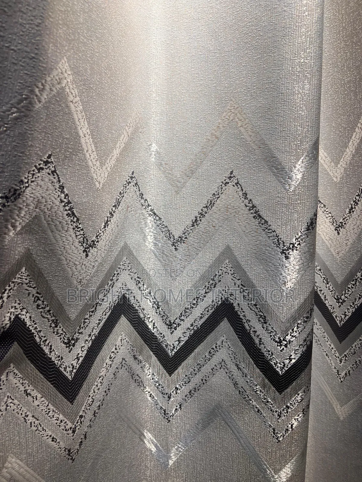 Curtain Available Light Grey Curtain and Black Line