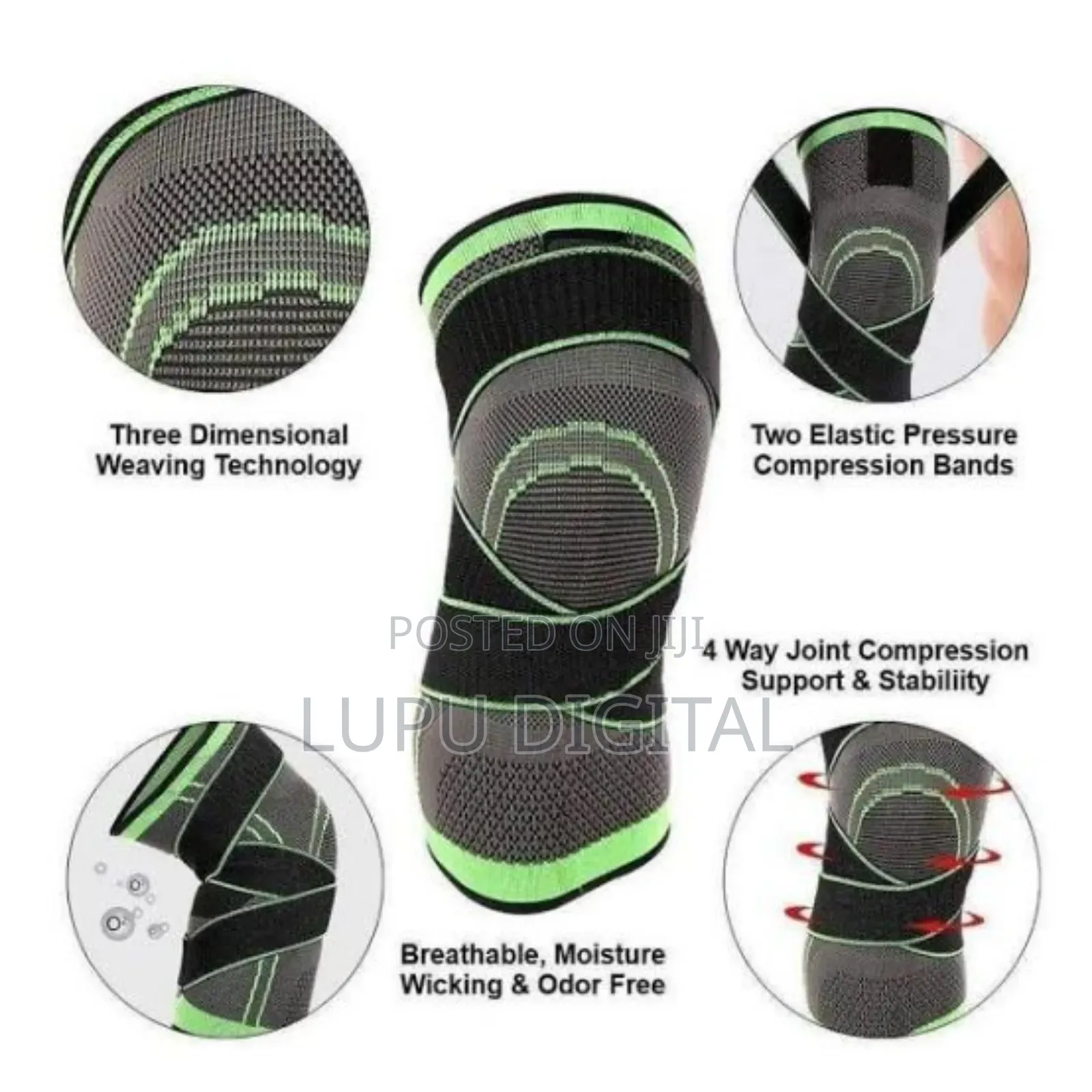 *Double Knee Support Compression Sleeve Now Available in Green-Black