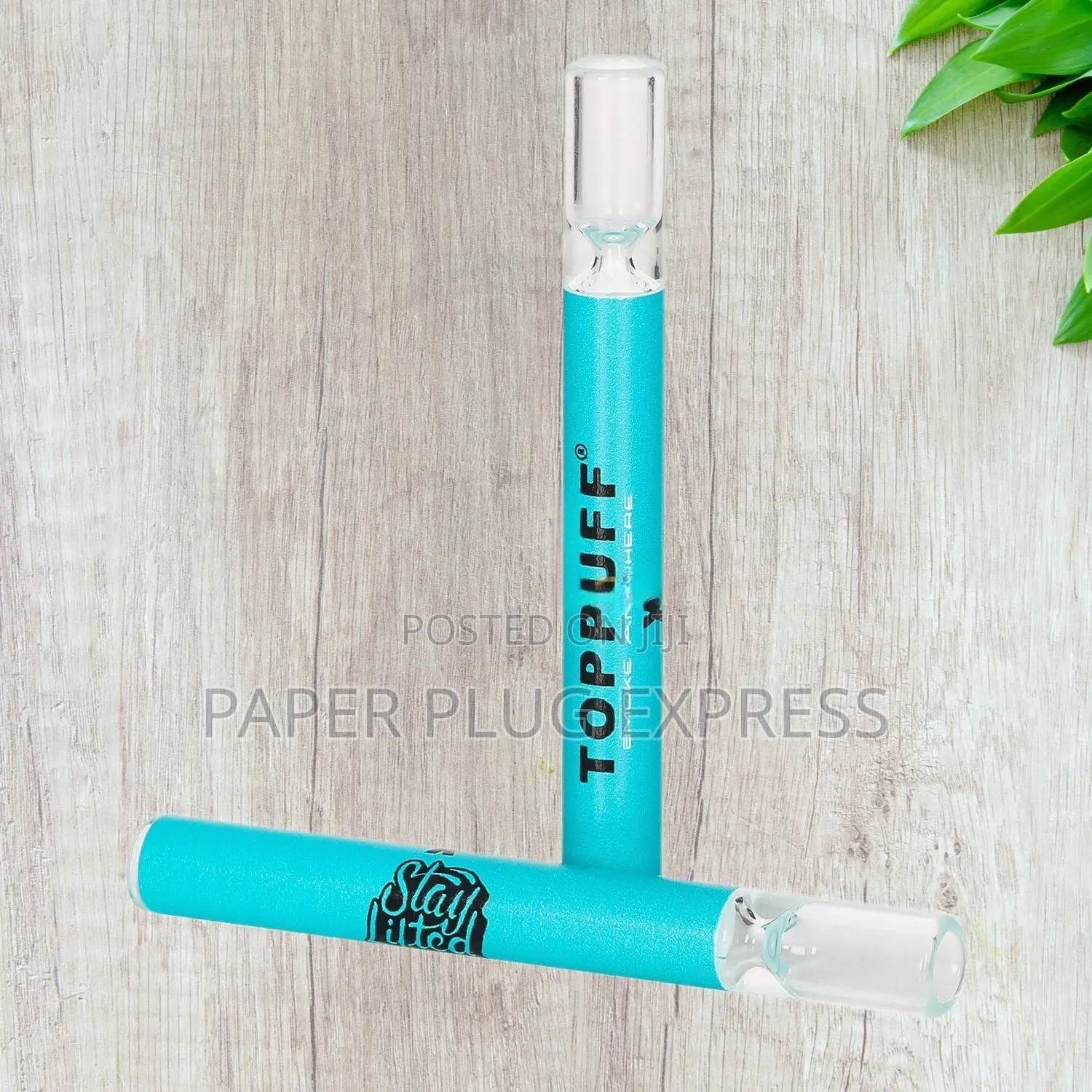 Top Puff Chillum Smoking Straight Design Glass Pipe